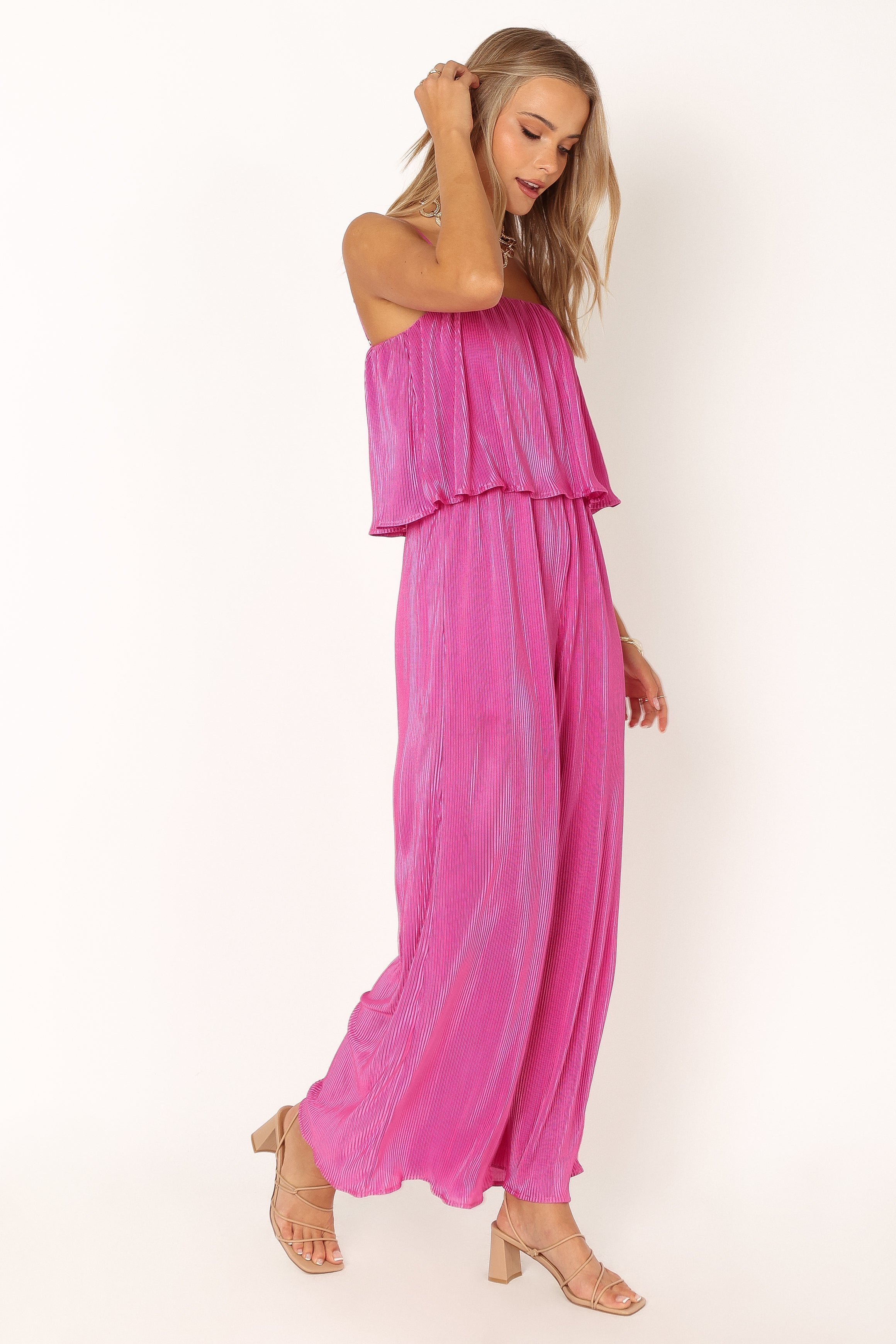 Jillian Plisse Jumpsuit - Orchid