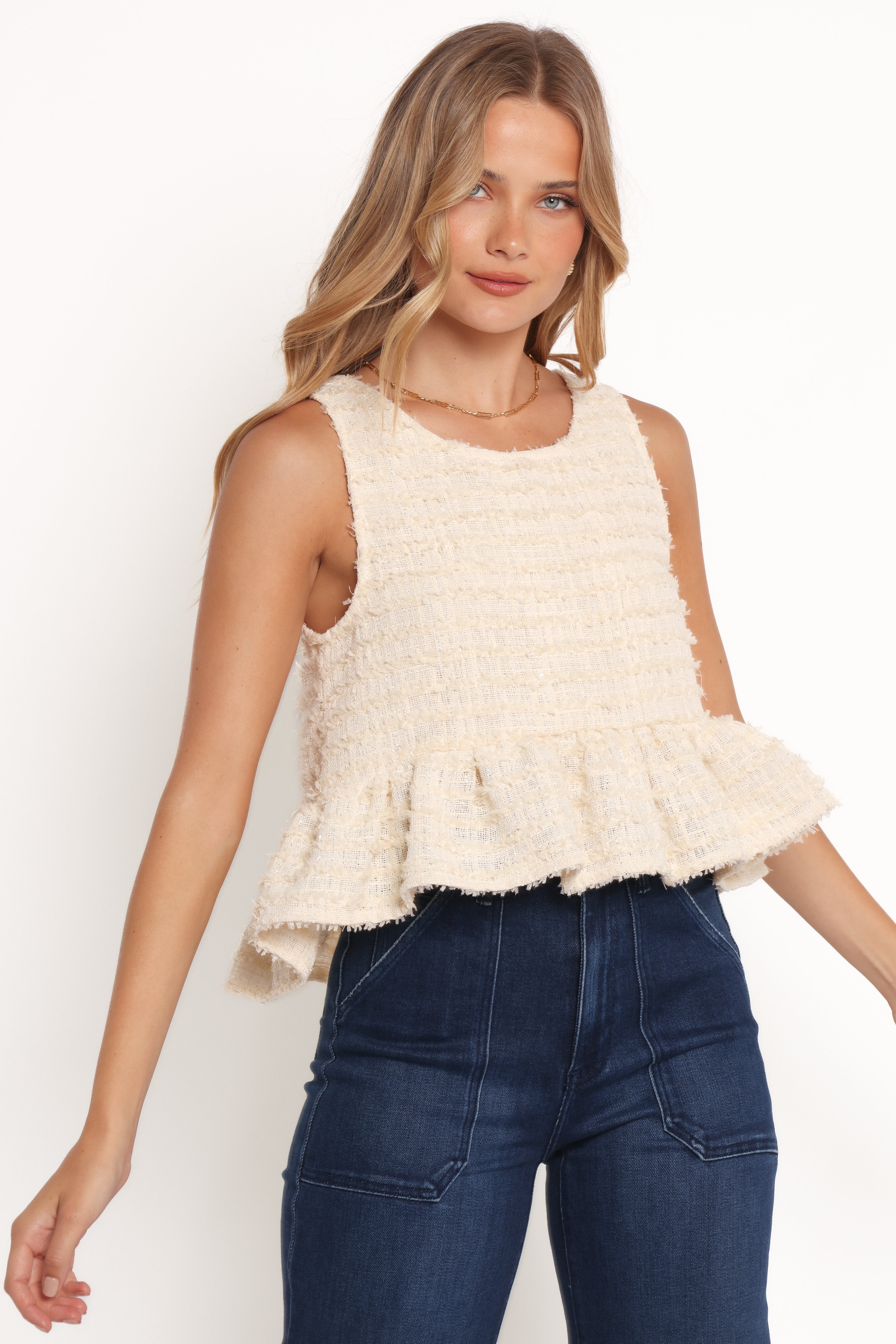 Fren Ruffle Top - Cream