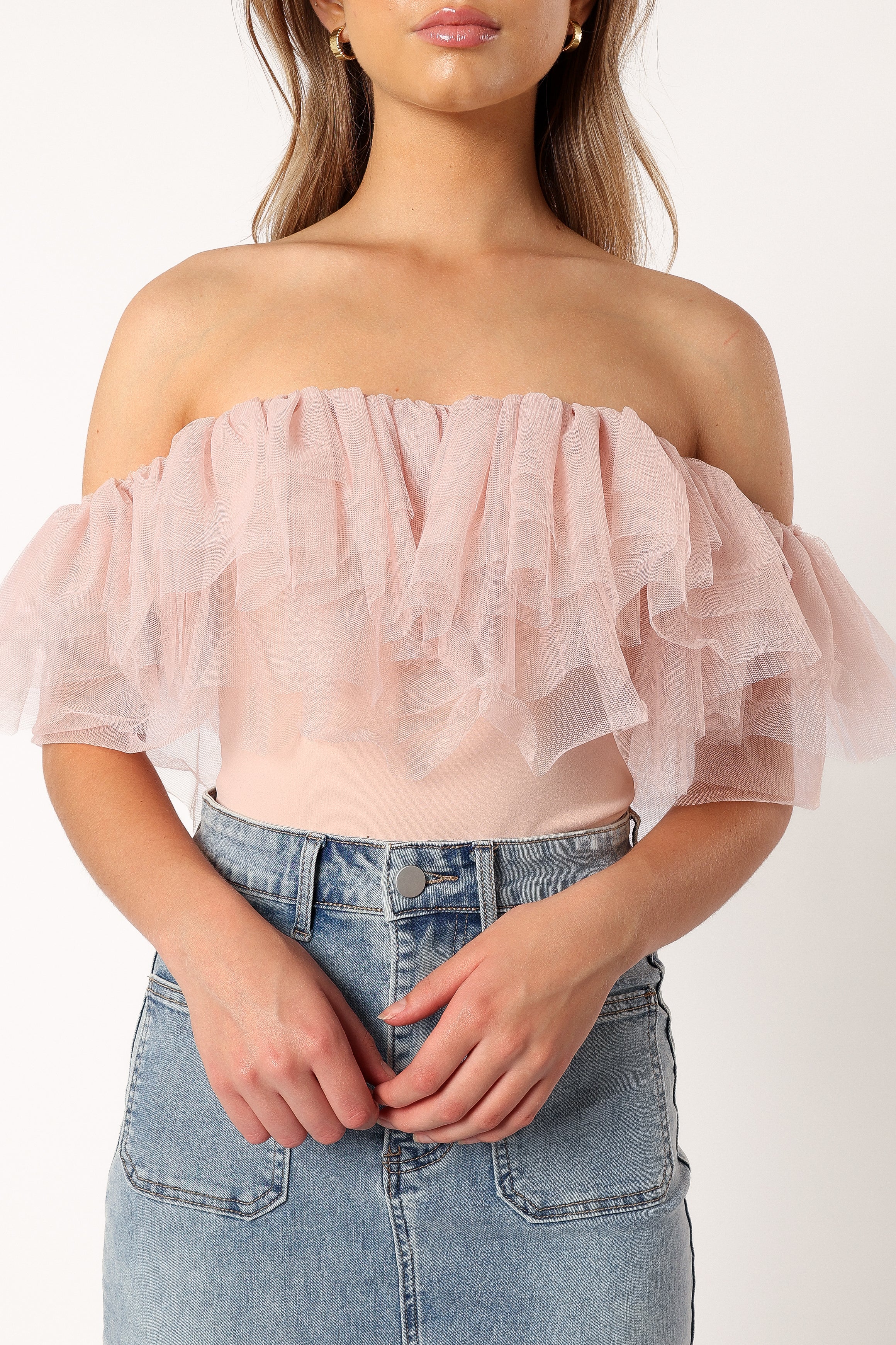 Dae Off Shoulder Bodysuit - Blush