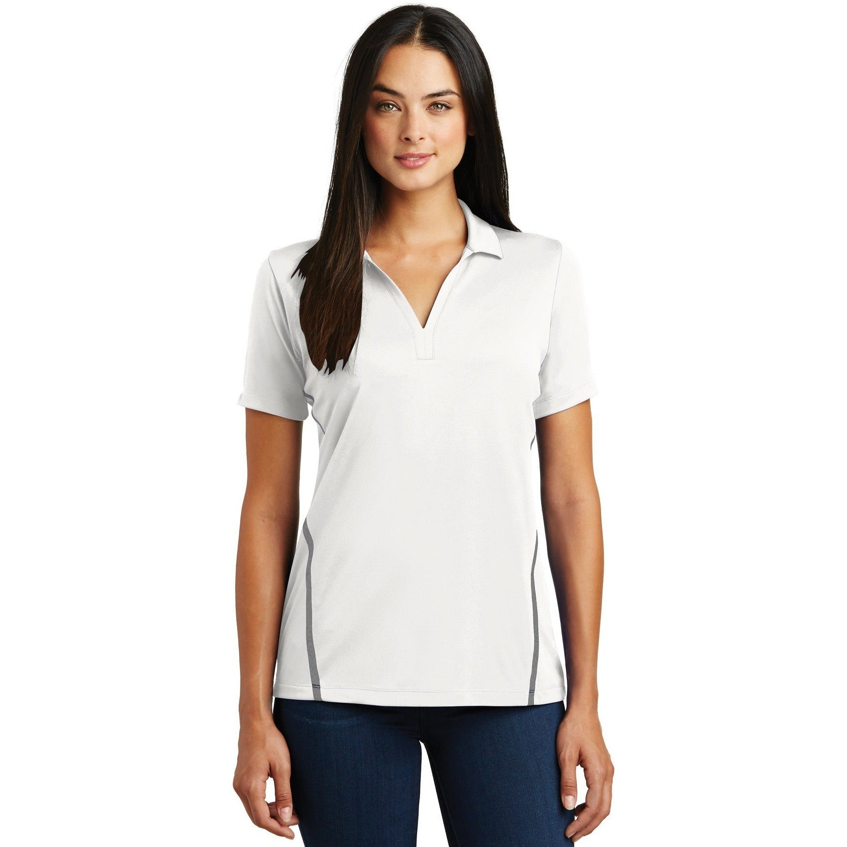 CLOSEOUT - Sport-Tek Ladies Contrast PosiCharge Tough Polo