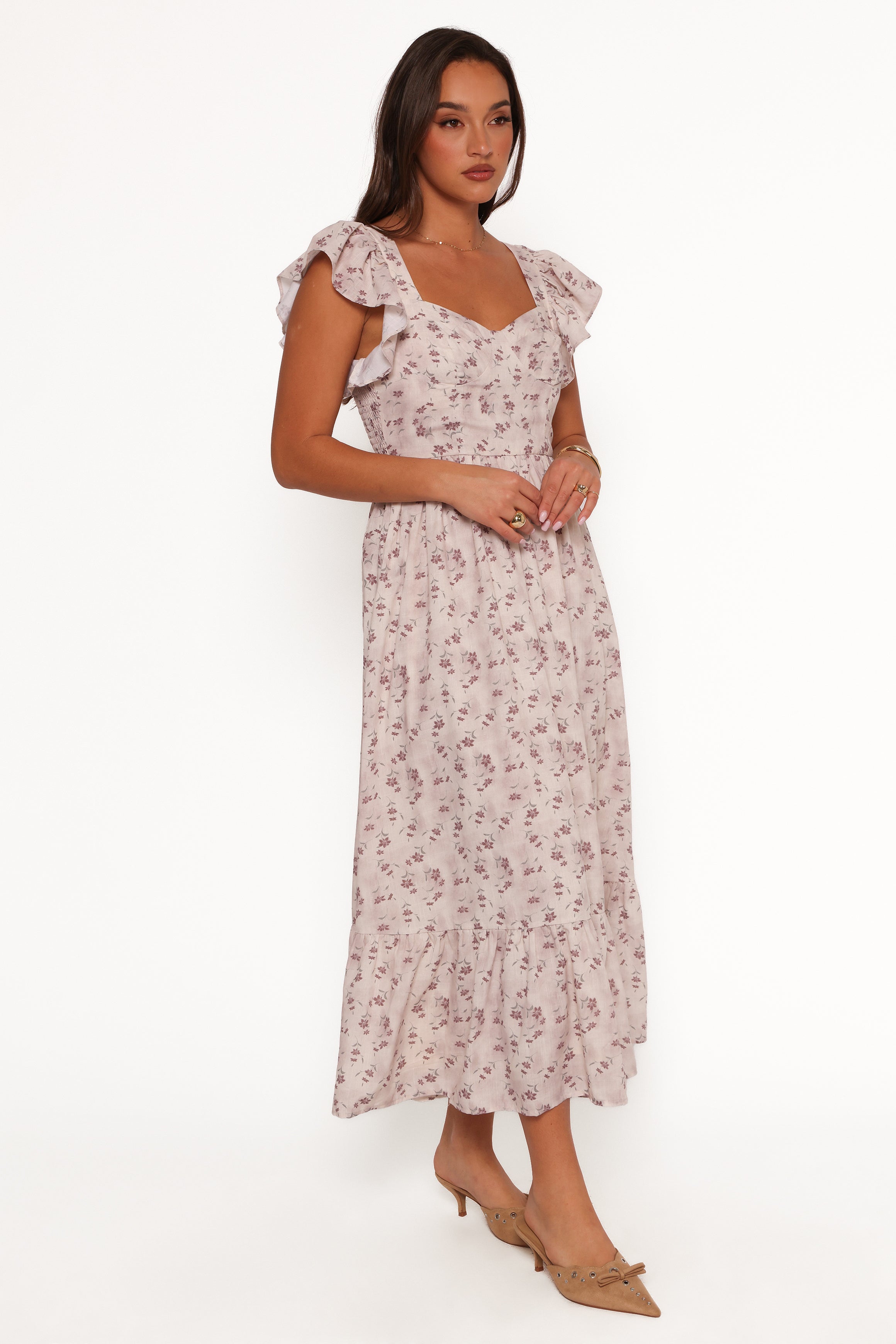 Myles Maxi Dress - Beige Floral