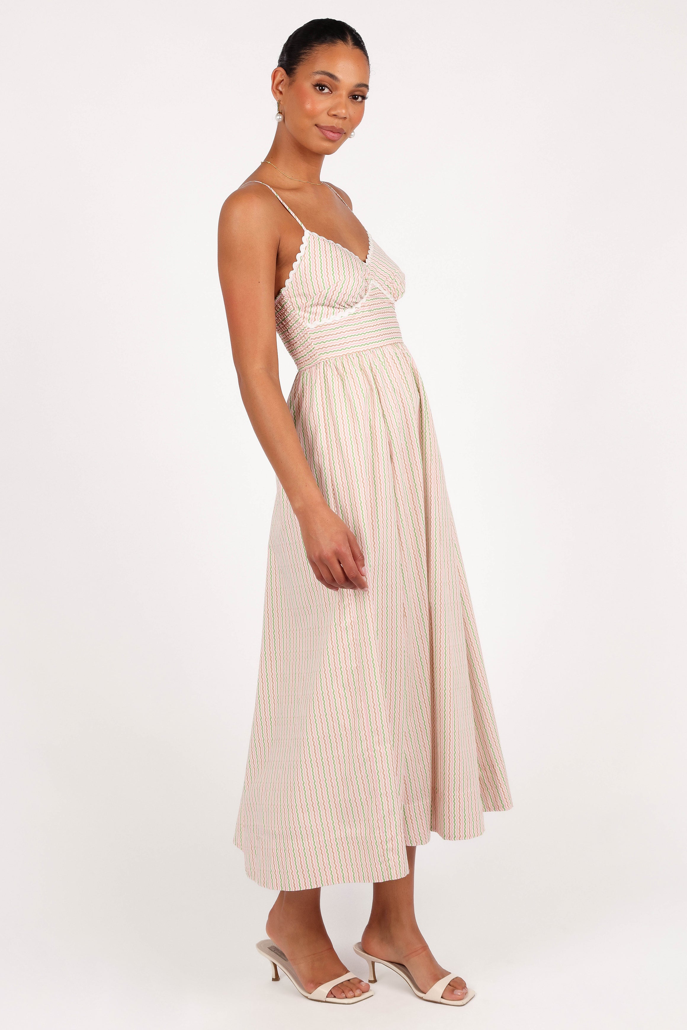 Yasmin Midi Dress - Wave Stripe