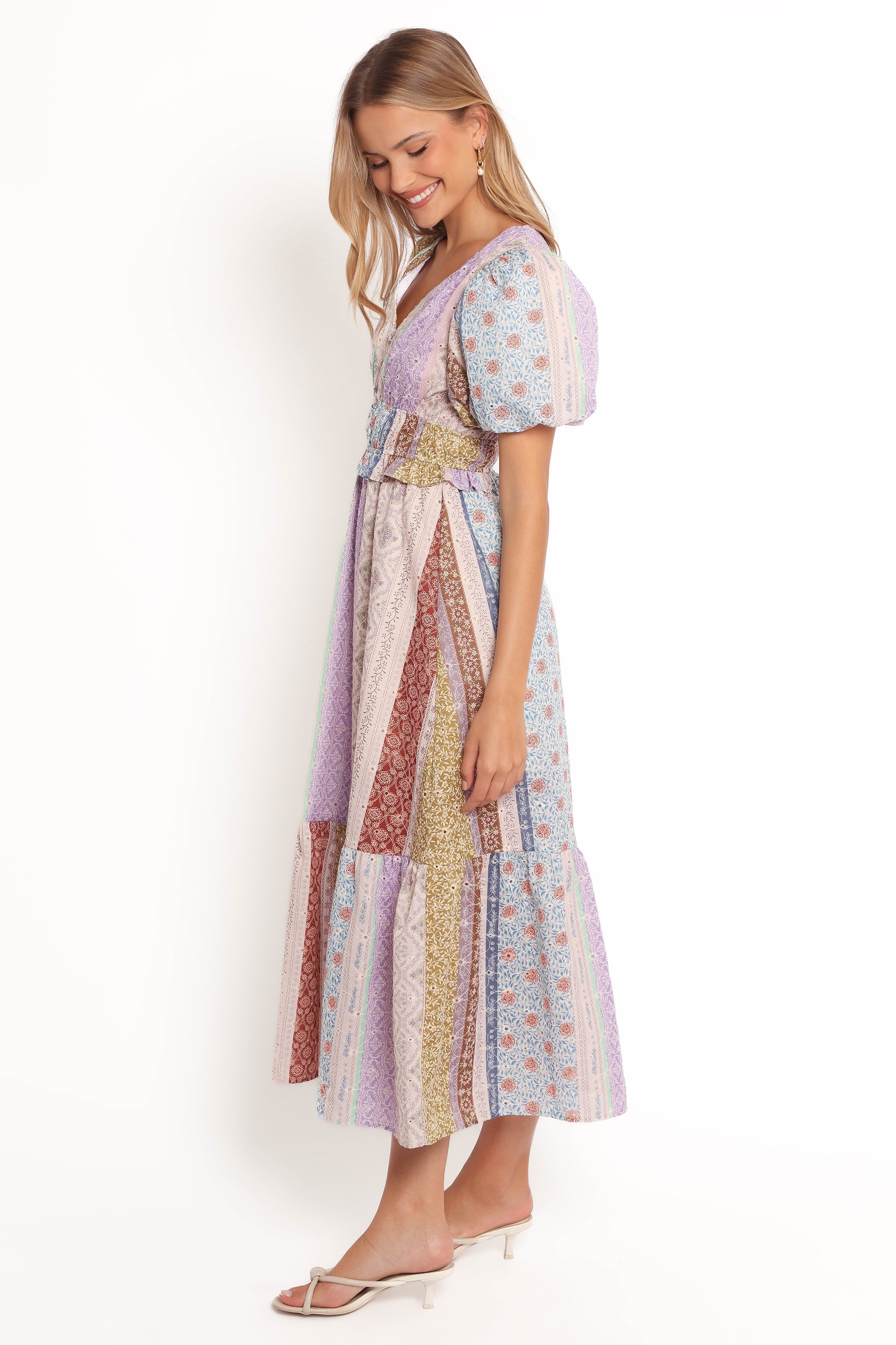 Verona Patchwork Midi Dress - Botanic Multi