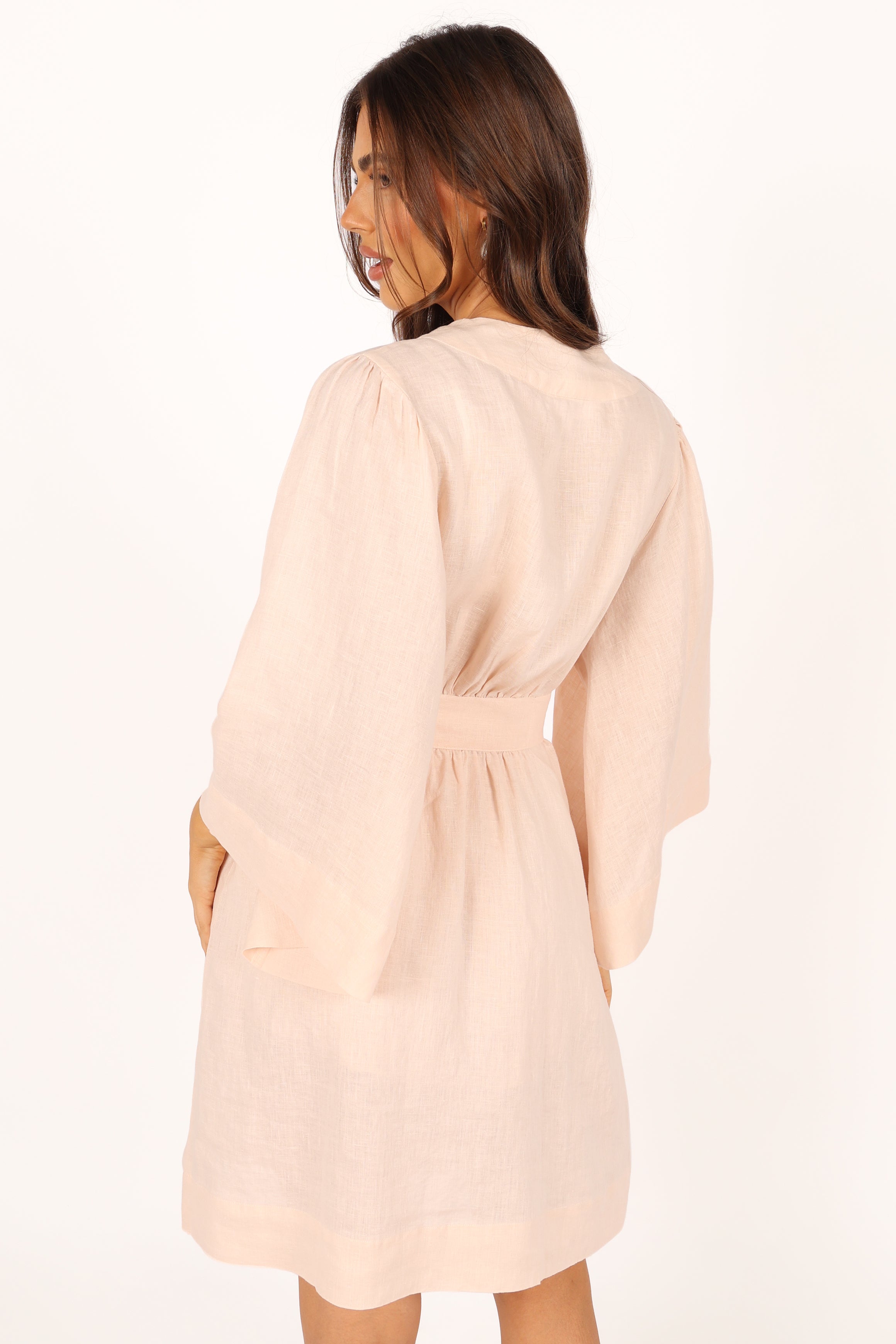 Nuala Linen Robe - Blush