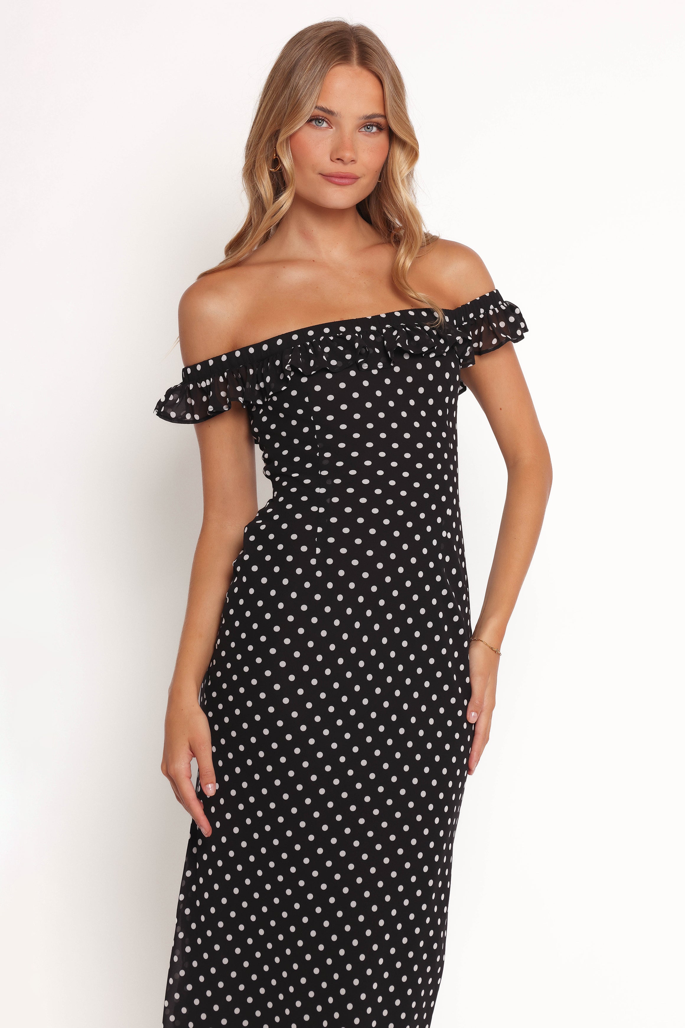 Layana Midi Dress - Black/White