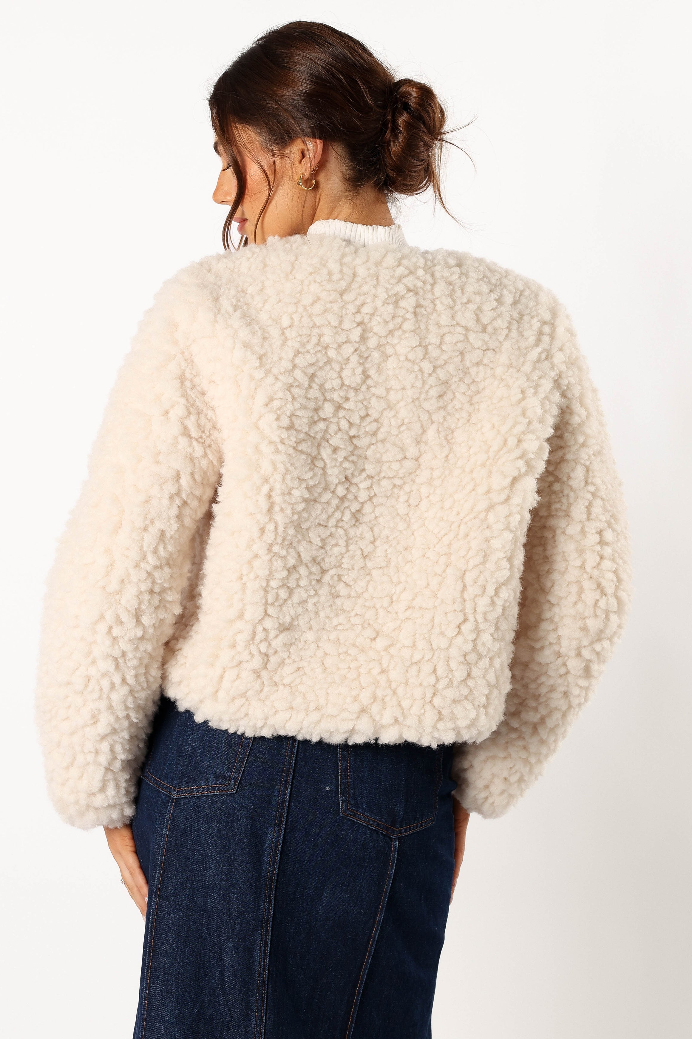 Haisley Faux Fur Jacket - Cream