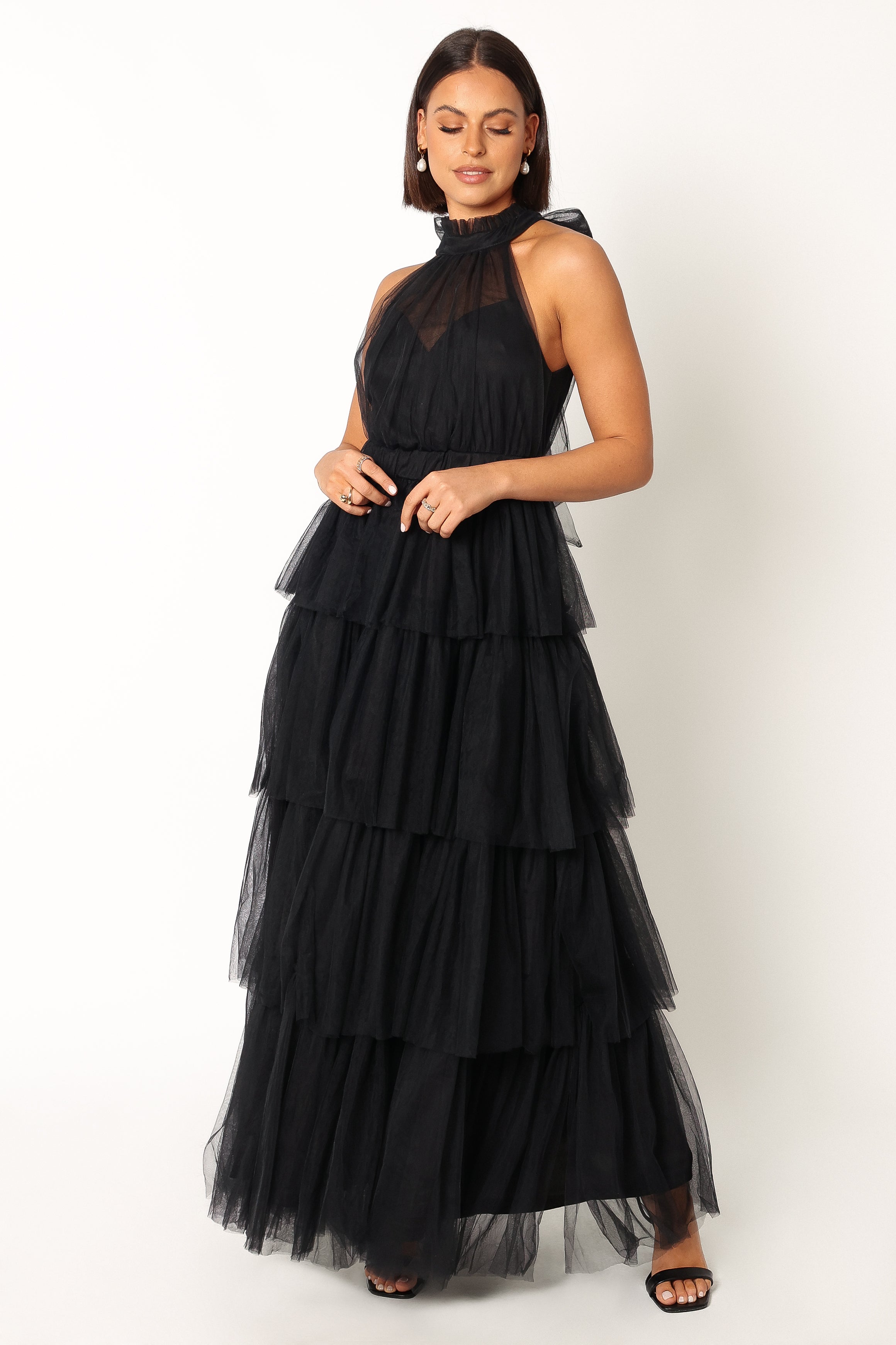 Frances Halterneck Maxi Dress - Black