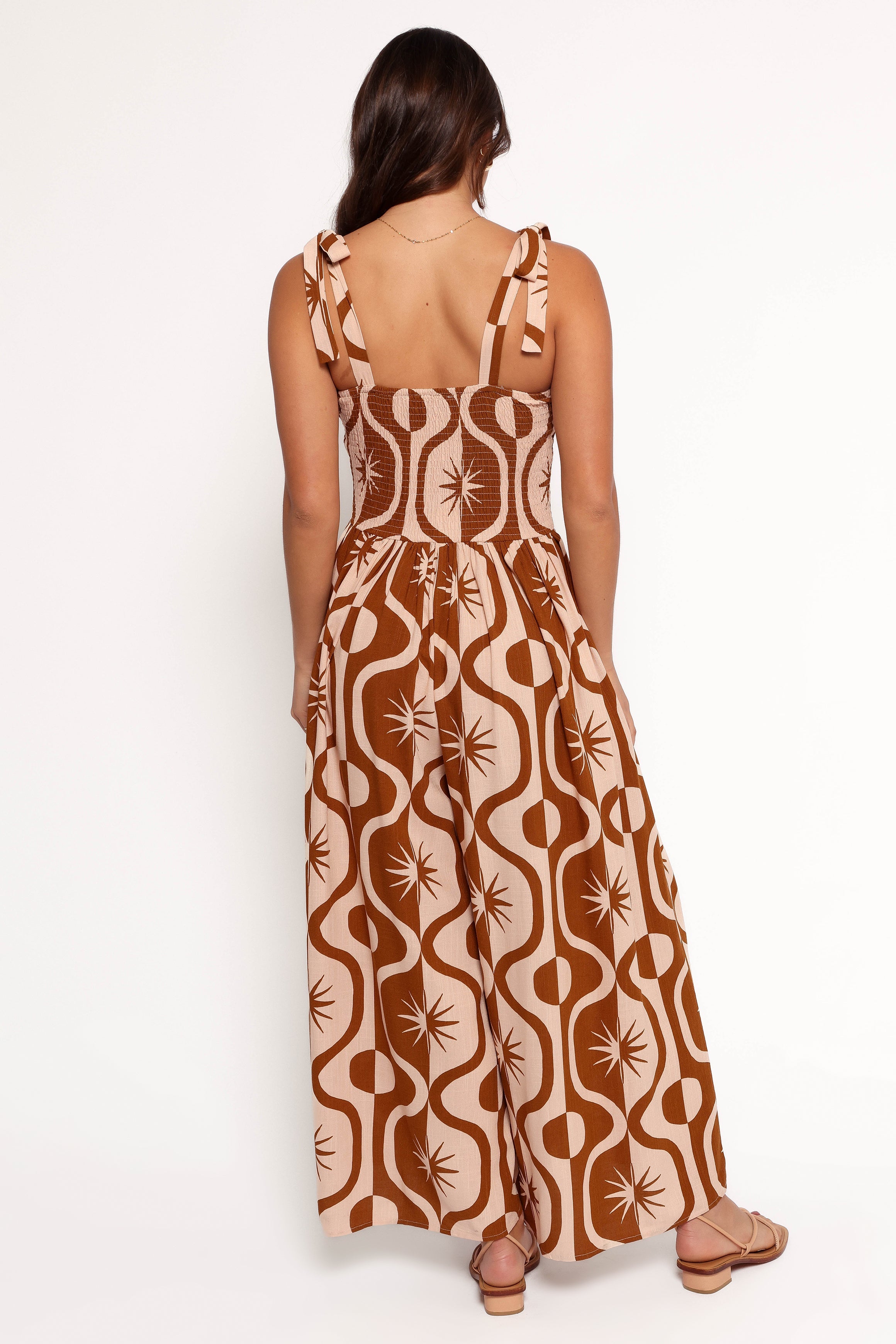 Ginelle Jumpsuit - Tan Print