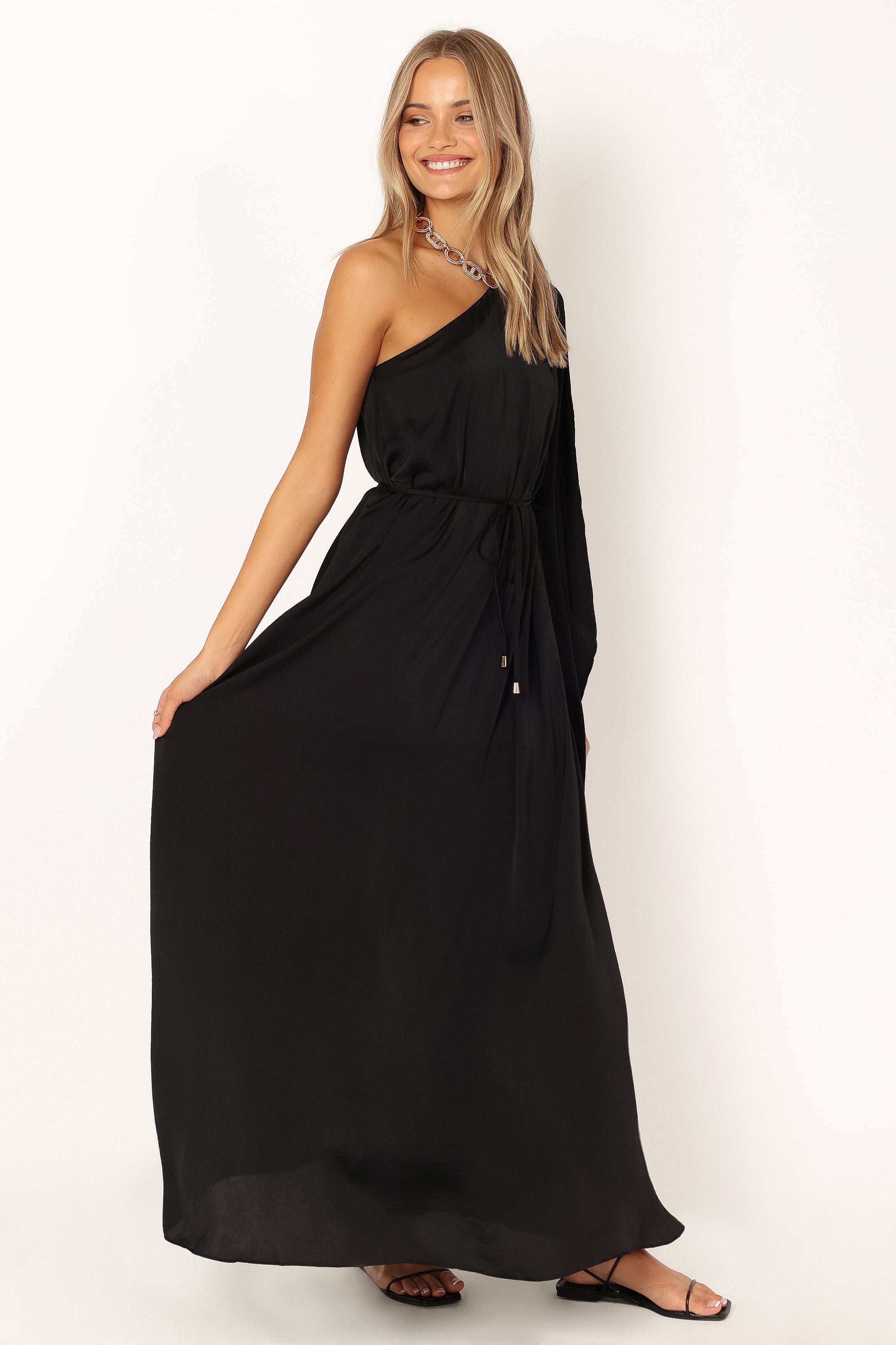 Matilda One Shoulder Maxi Dress - Black