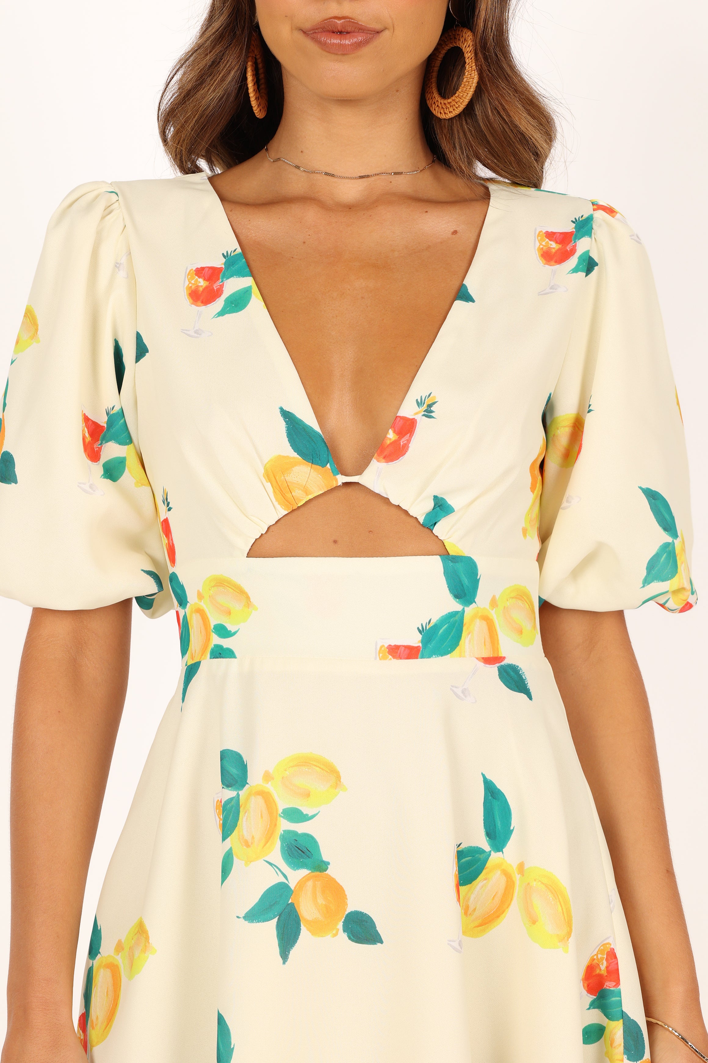 Mikaela Mini Dress - Lemon Print