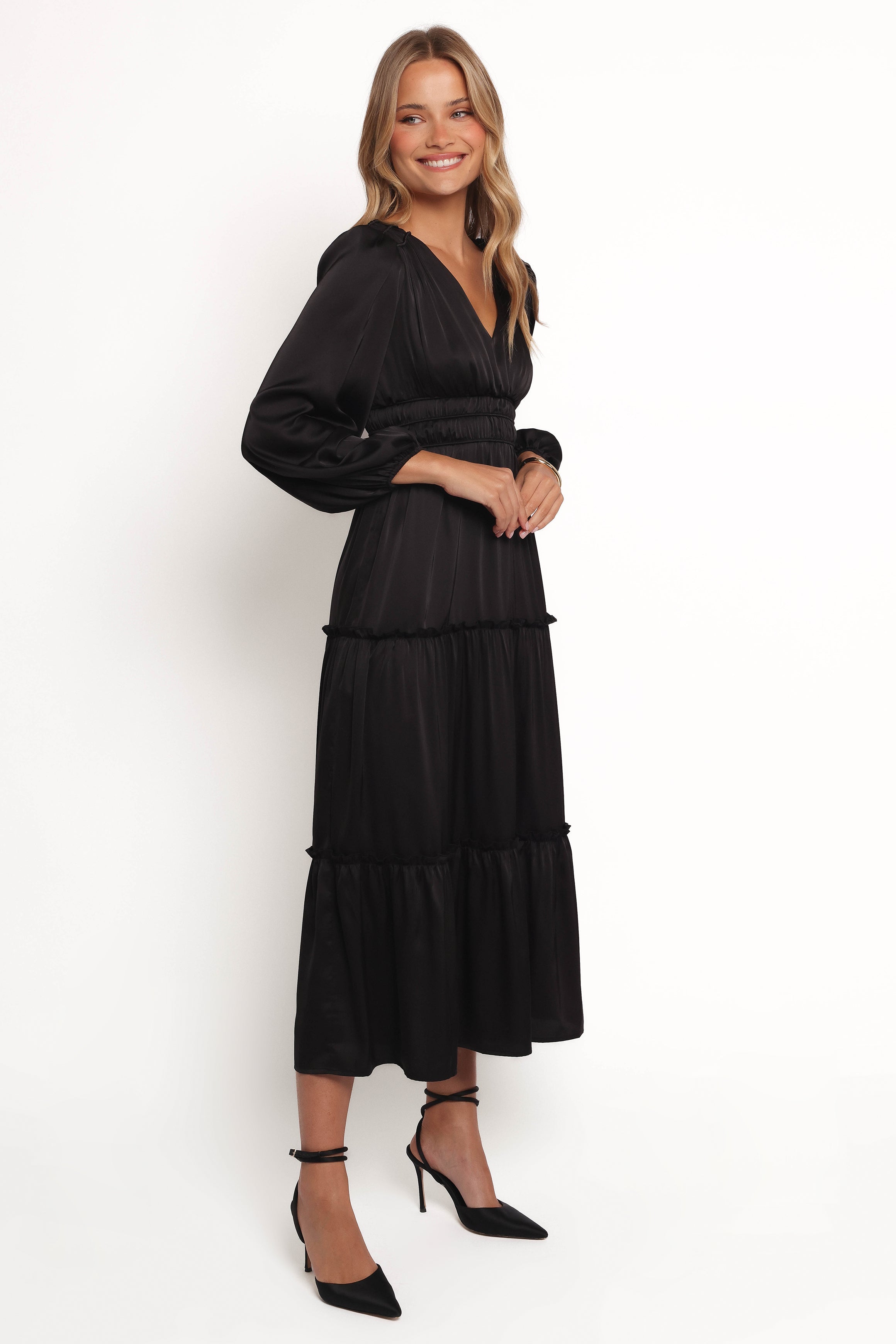 Rowen Long Sleeve Maxi Dress - Black