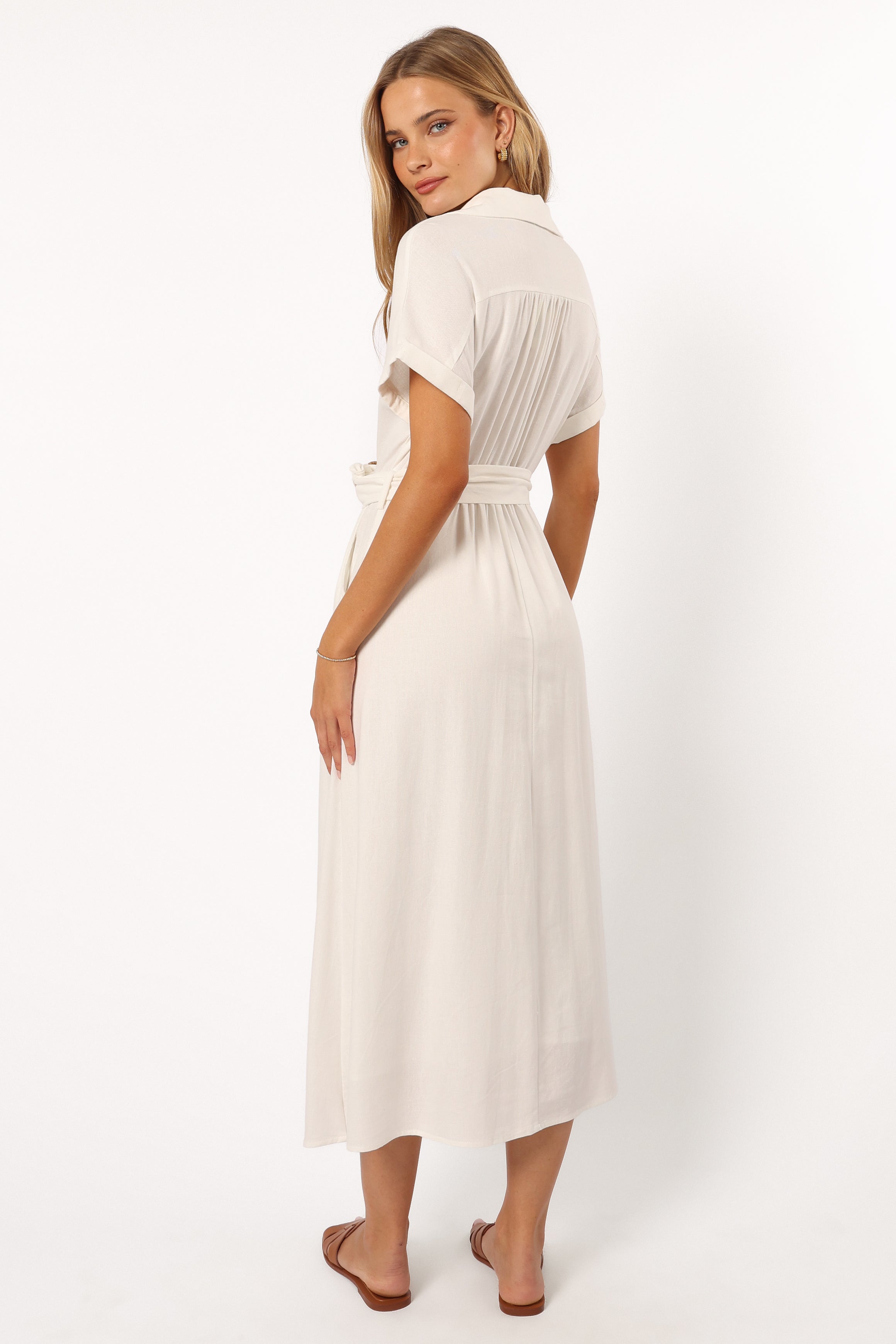 Orla Short Sleeve Midi Dress - Ivory