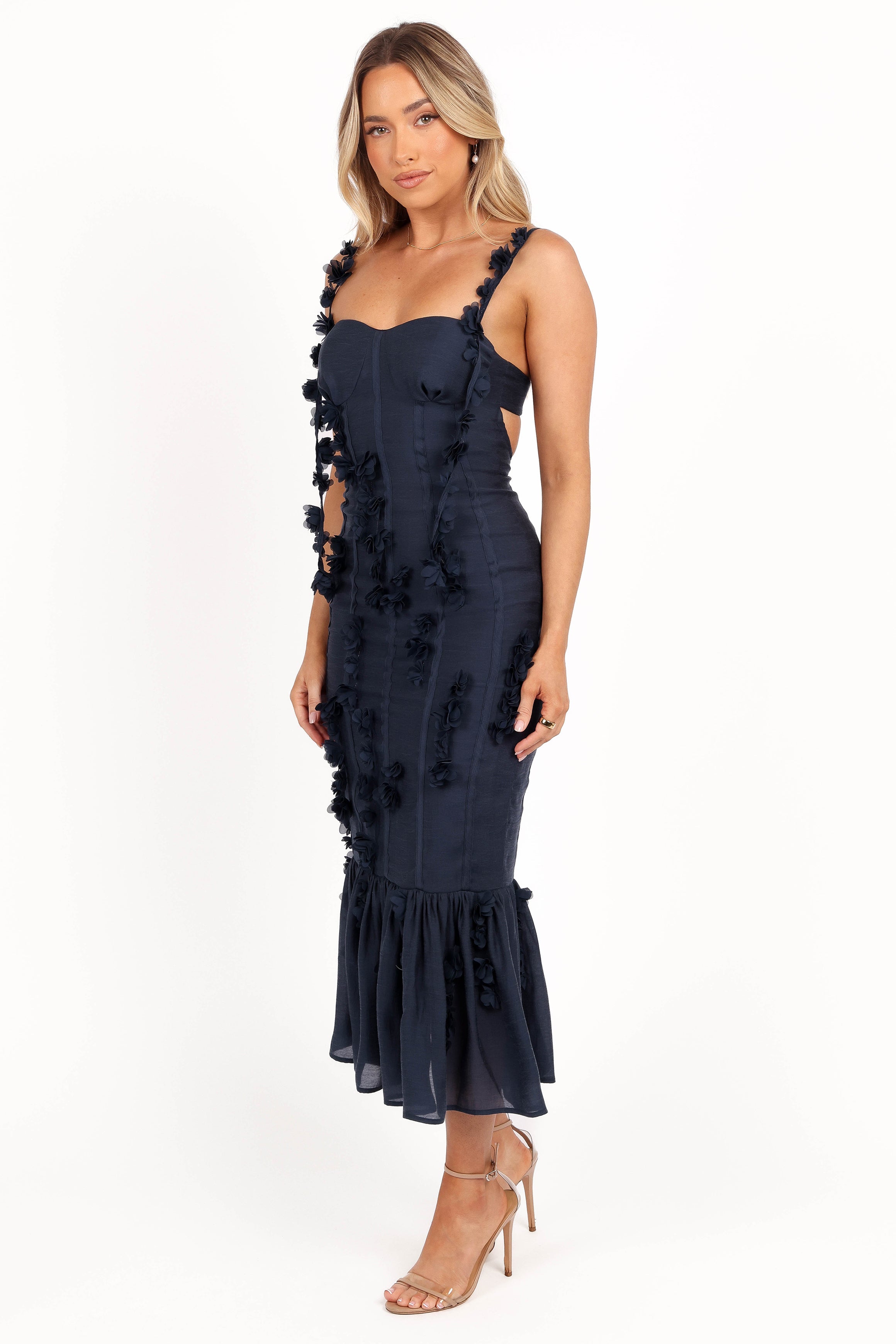 Posedly Midi Dress - Navy