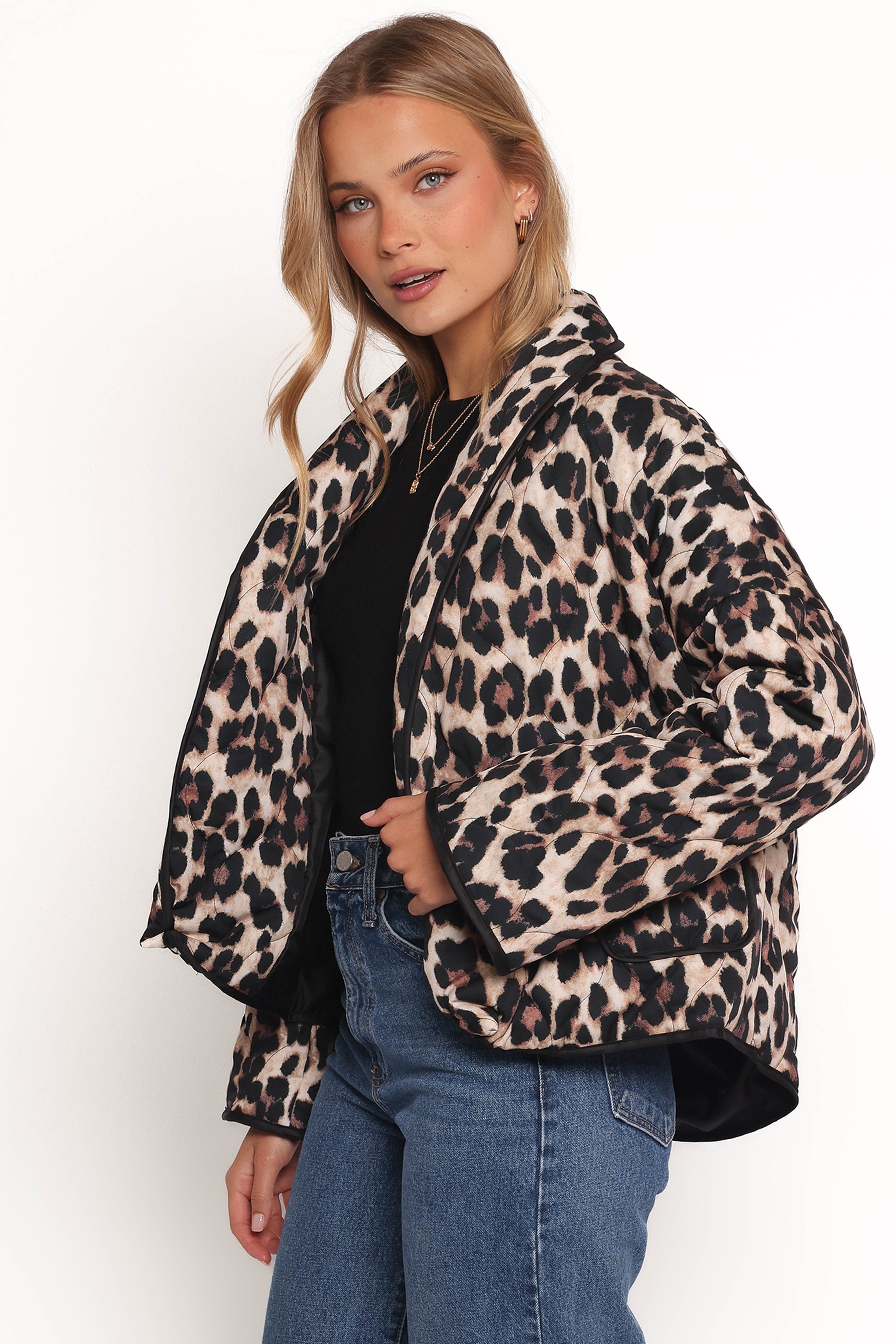 Marcos Leopard Print Quilted Jacket - Leopard