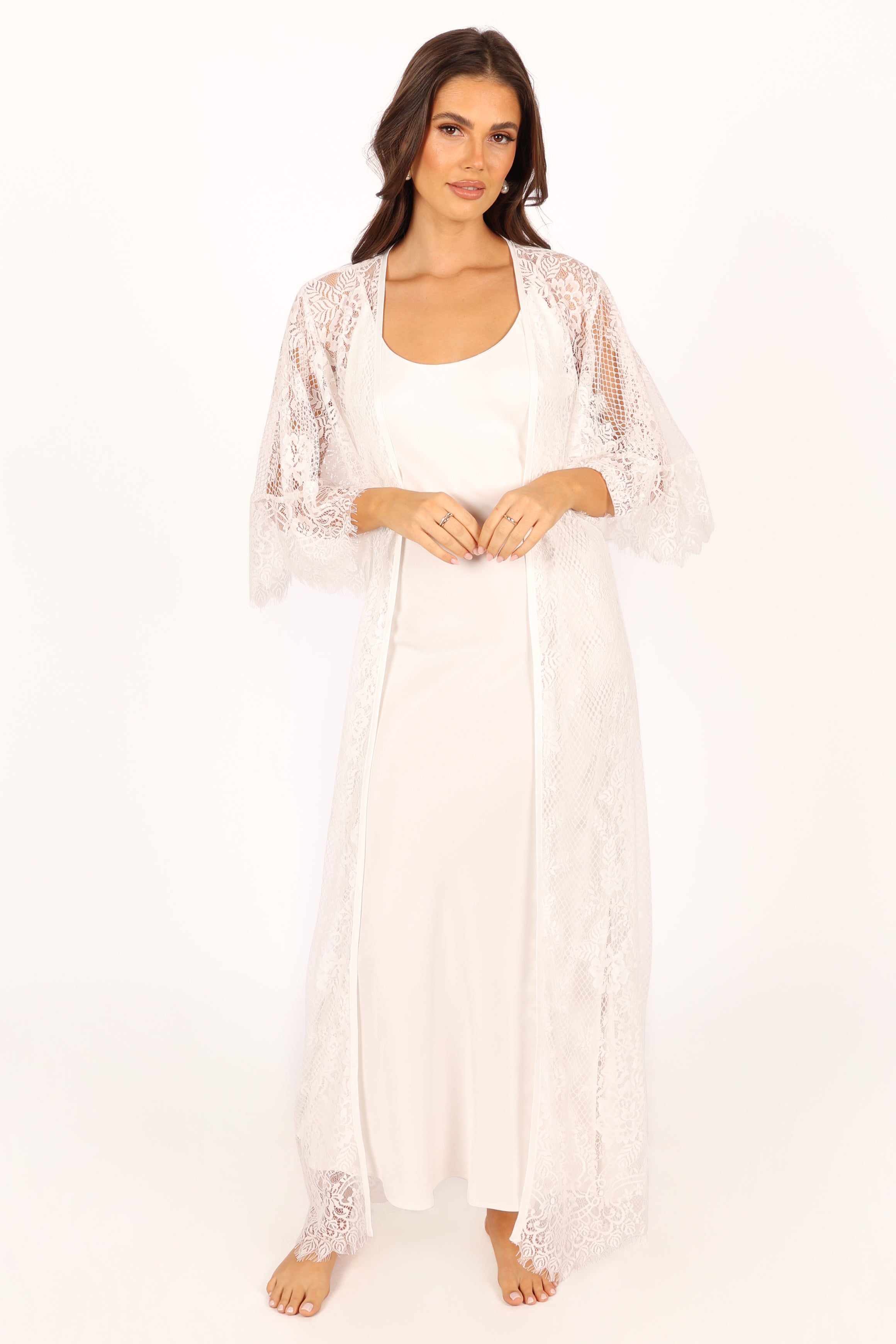 Nephele Lace Bridal Robe - Ivory