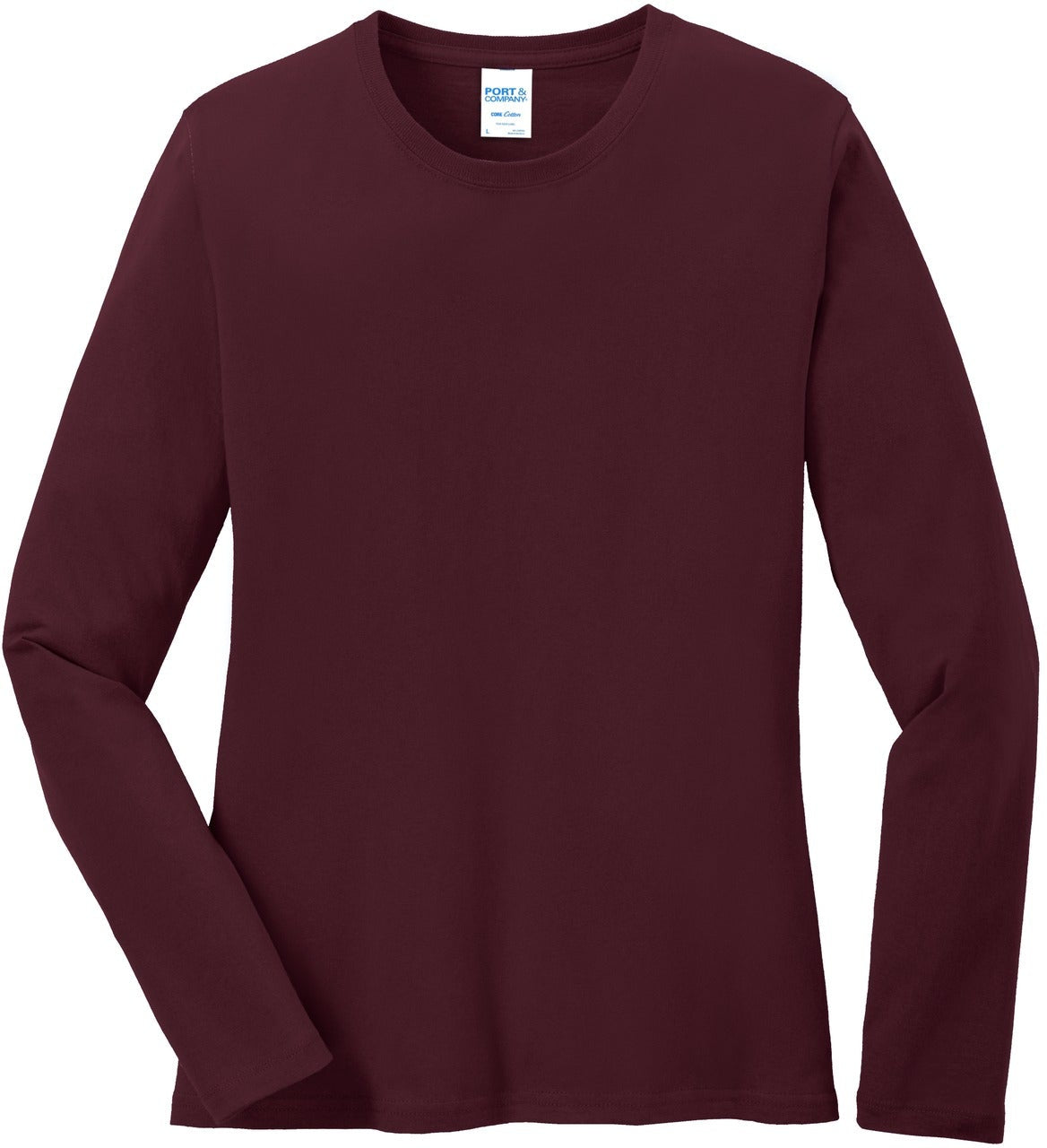 OUTLET-Port & Company Ladies Long Sleeve Cotton T-Shirt