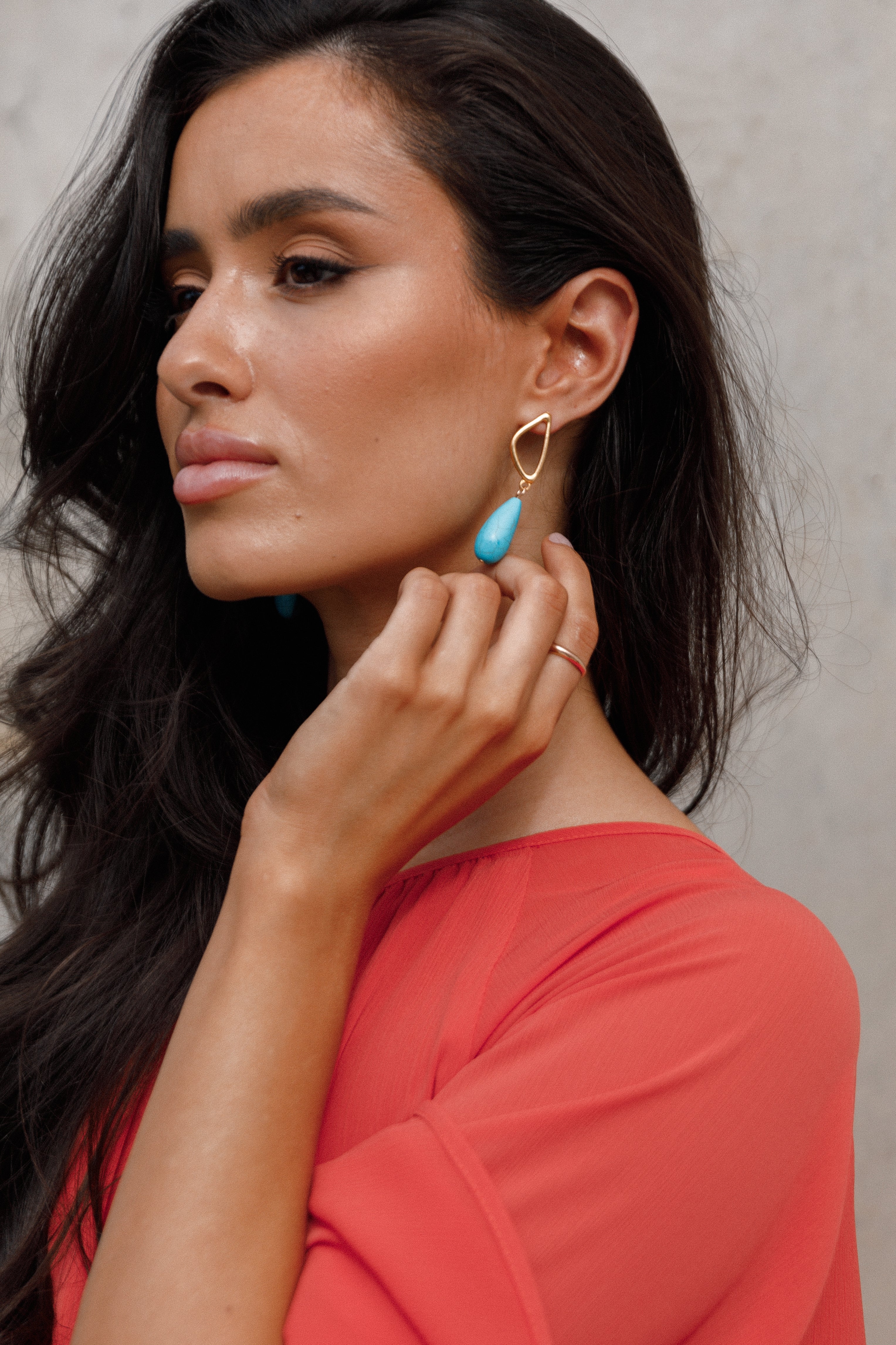 Isabella Turquoise Earrings - Gold