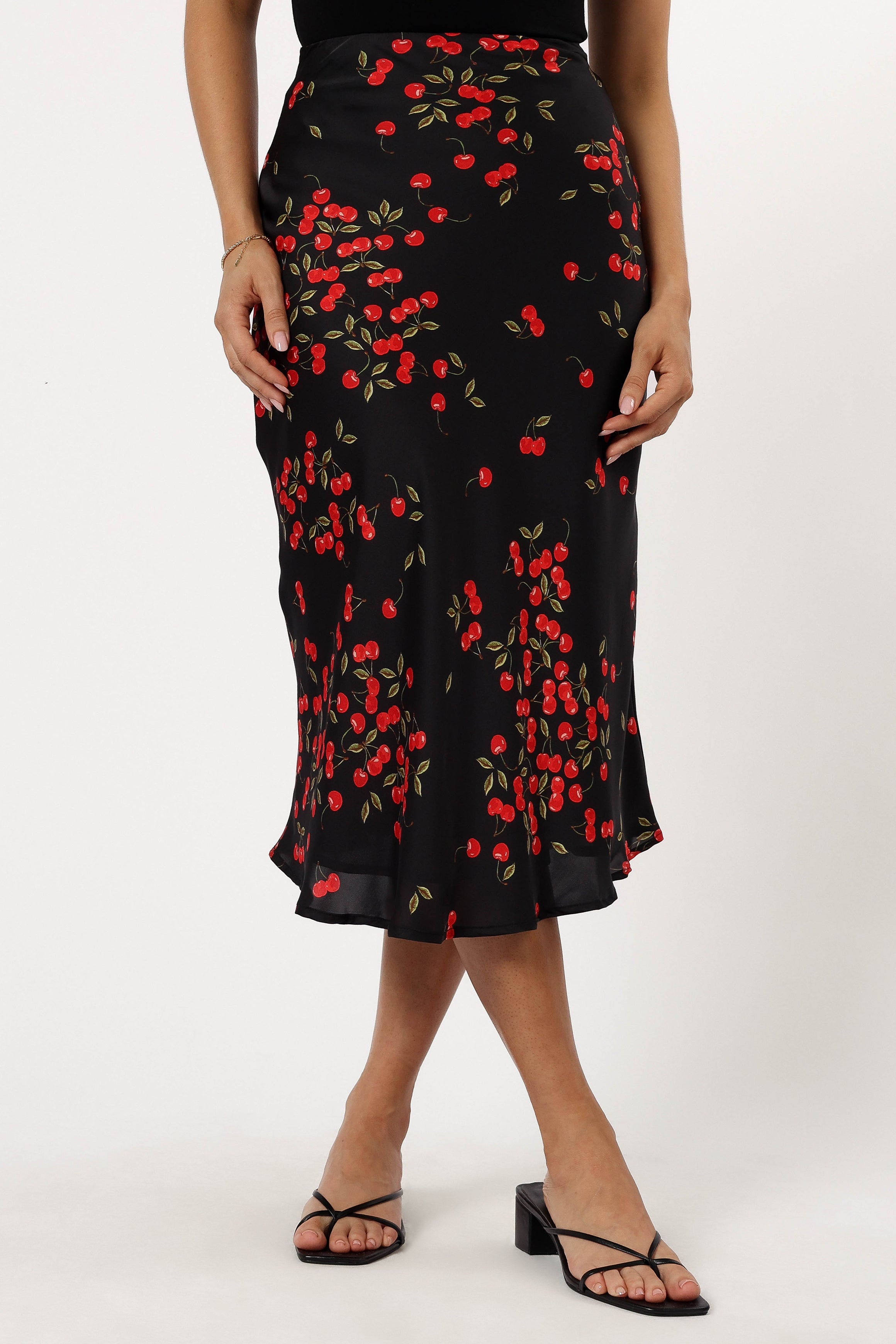 Annia Midi Skirt - Cherry