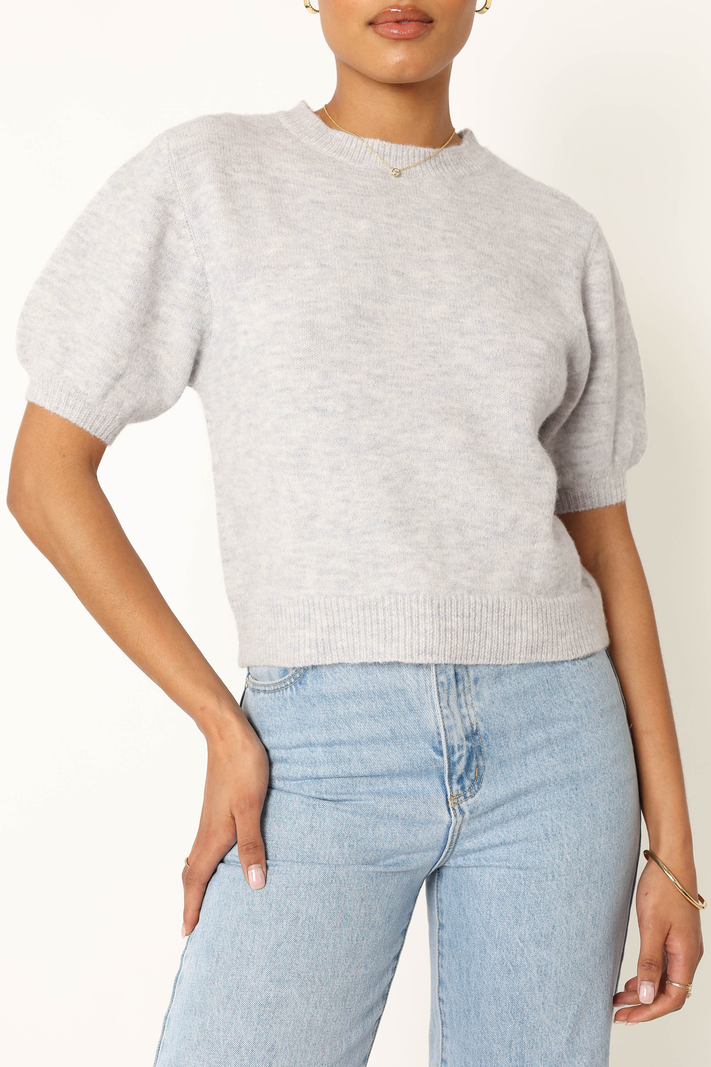 Noah Knit Sweater - Light Heather Grey