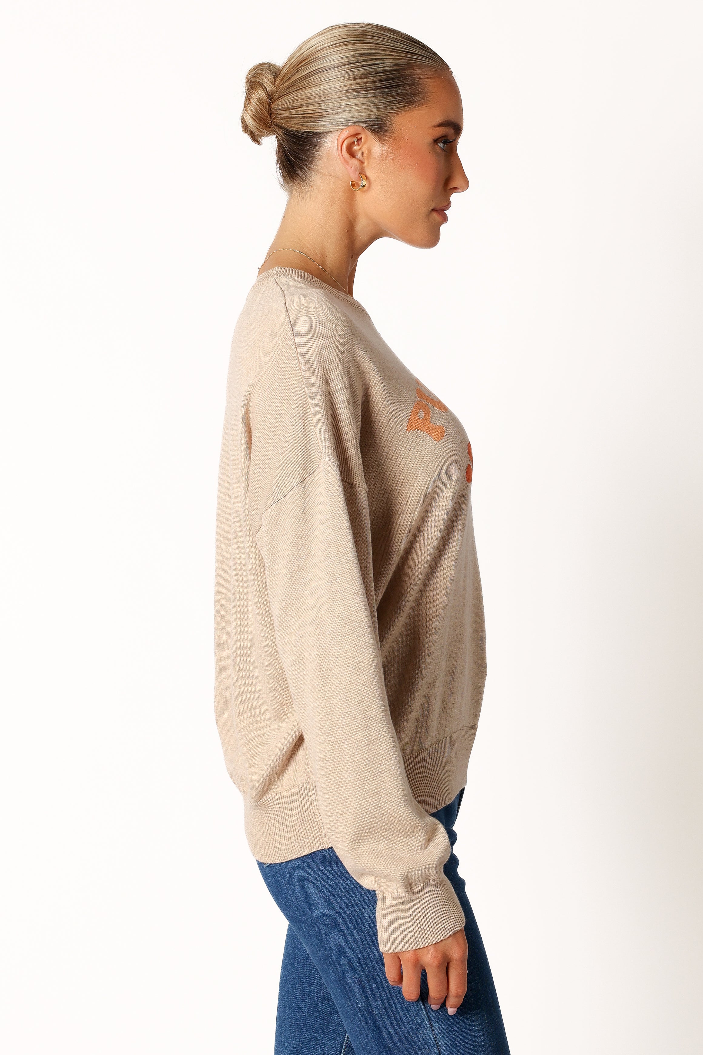 Pumpkin Spice Knit Sweater - Oatmeal