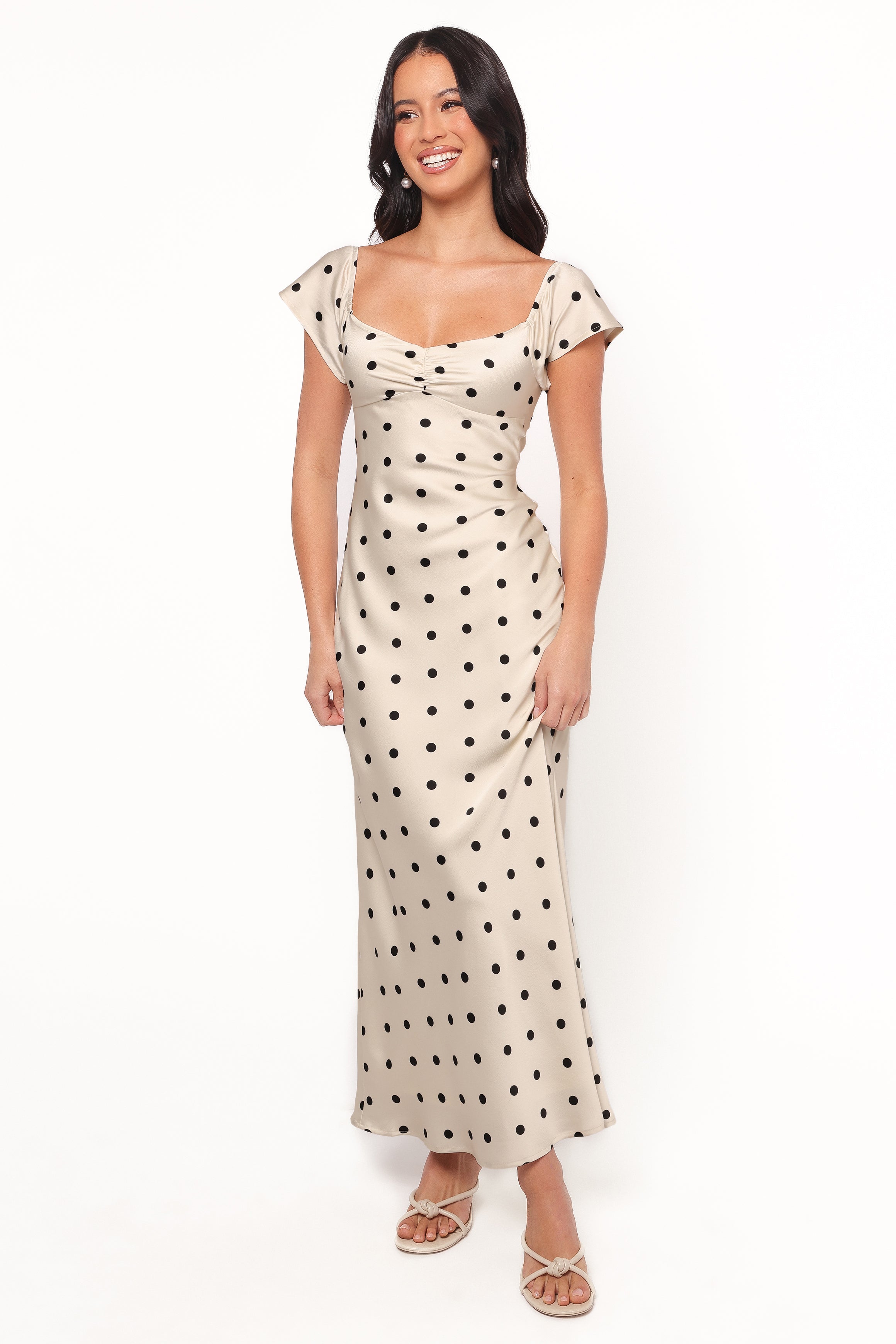 Elke Maxi Dress - Black Dot