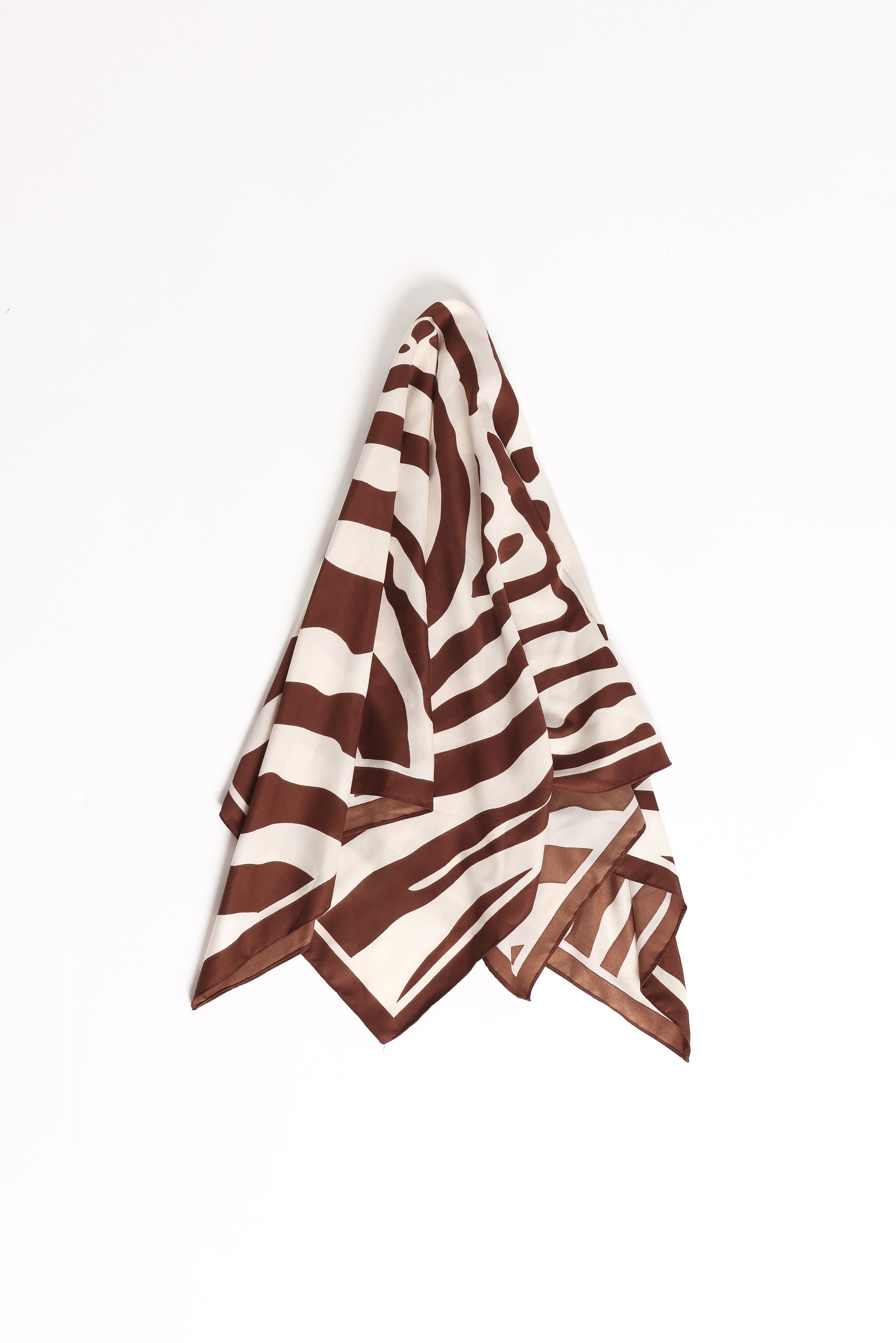 Lara Hair Scarf - Chocolate/White