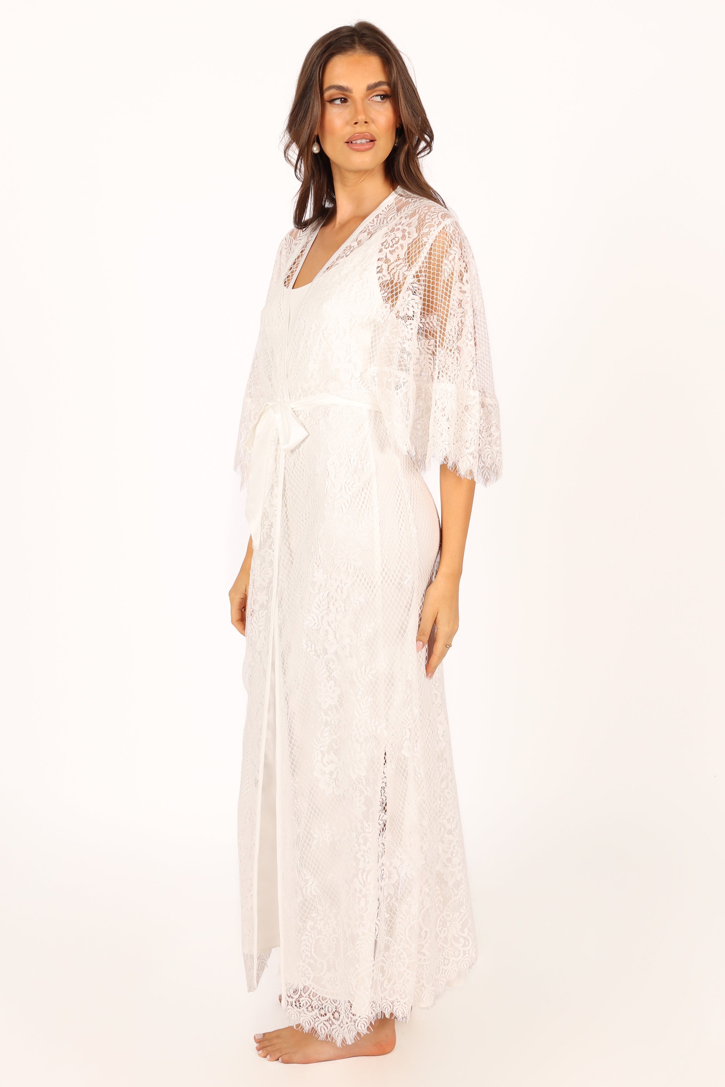 Nephele Lace Bridal Robe - Ivory