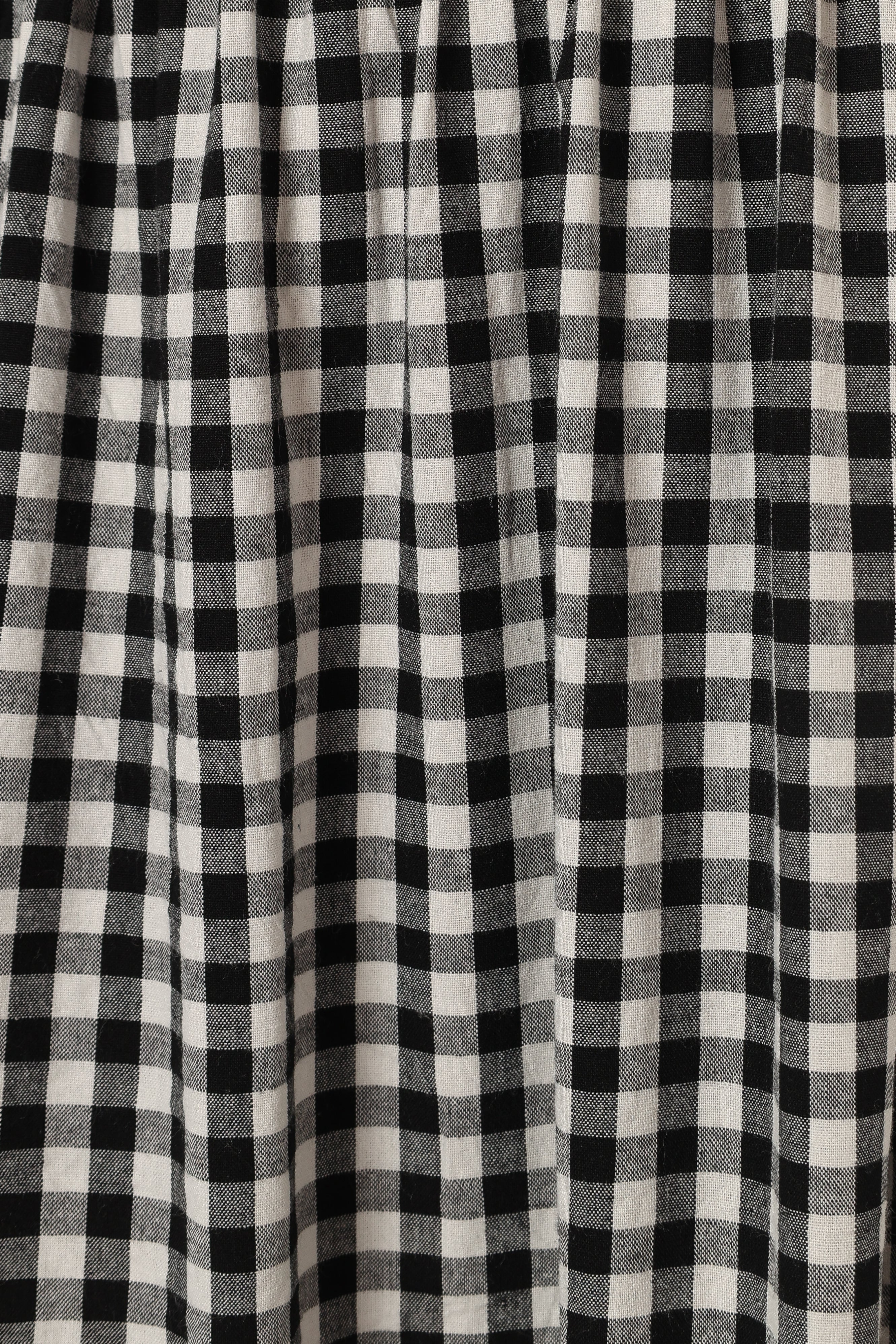 Bambi Tiered Midi Skirt - Black Gingham