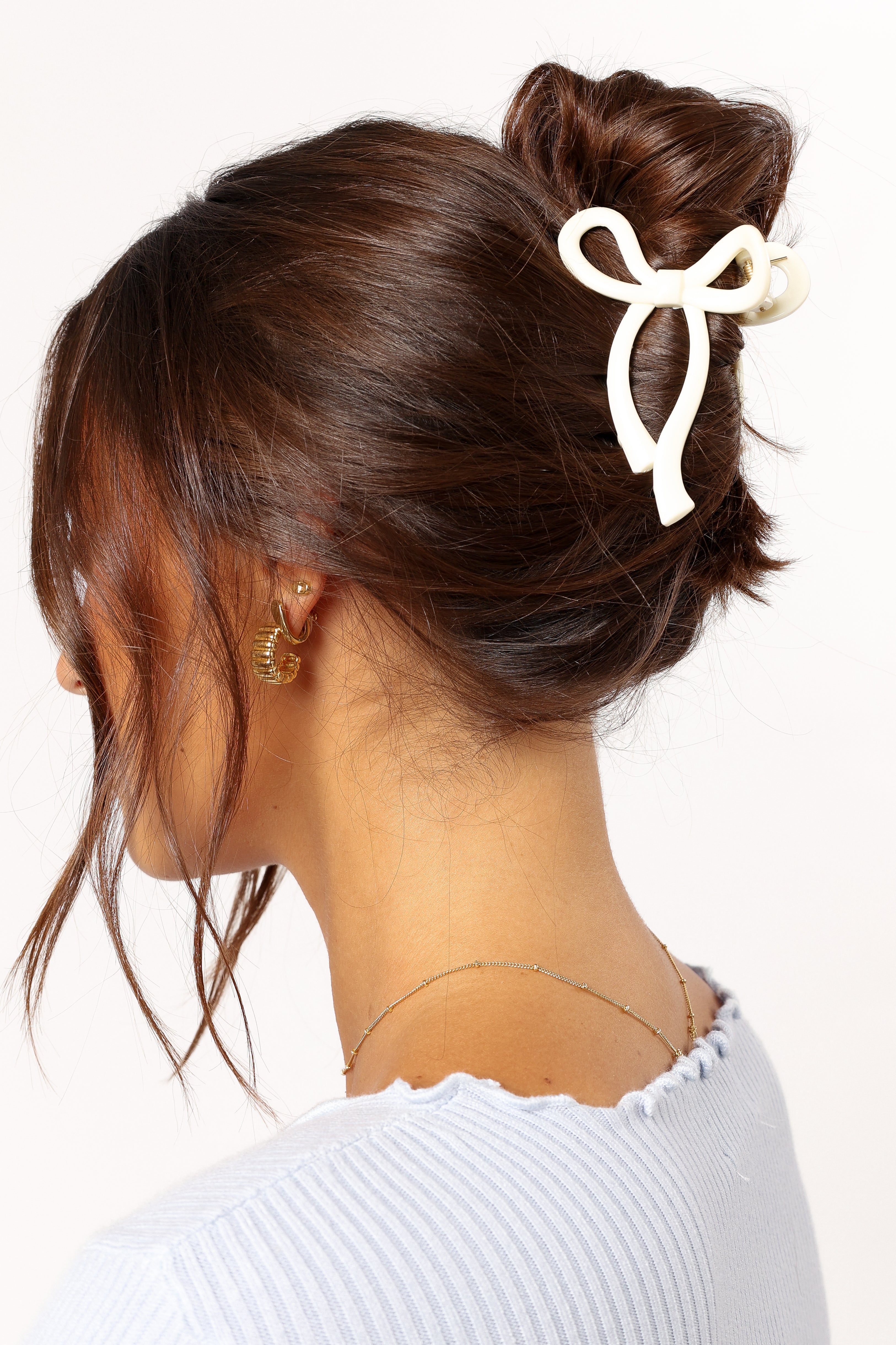 Peyton Bow Hair Clip - White