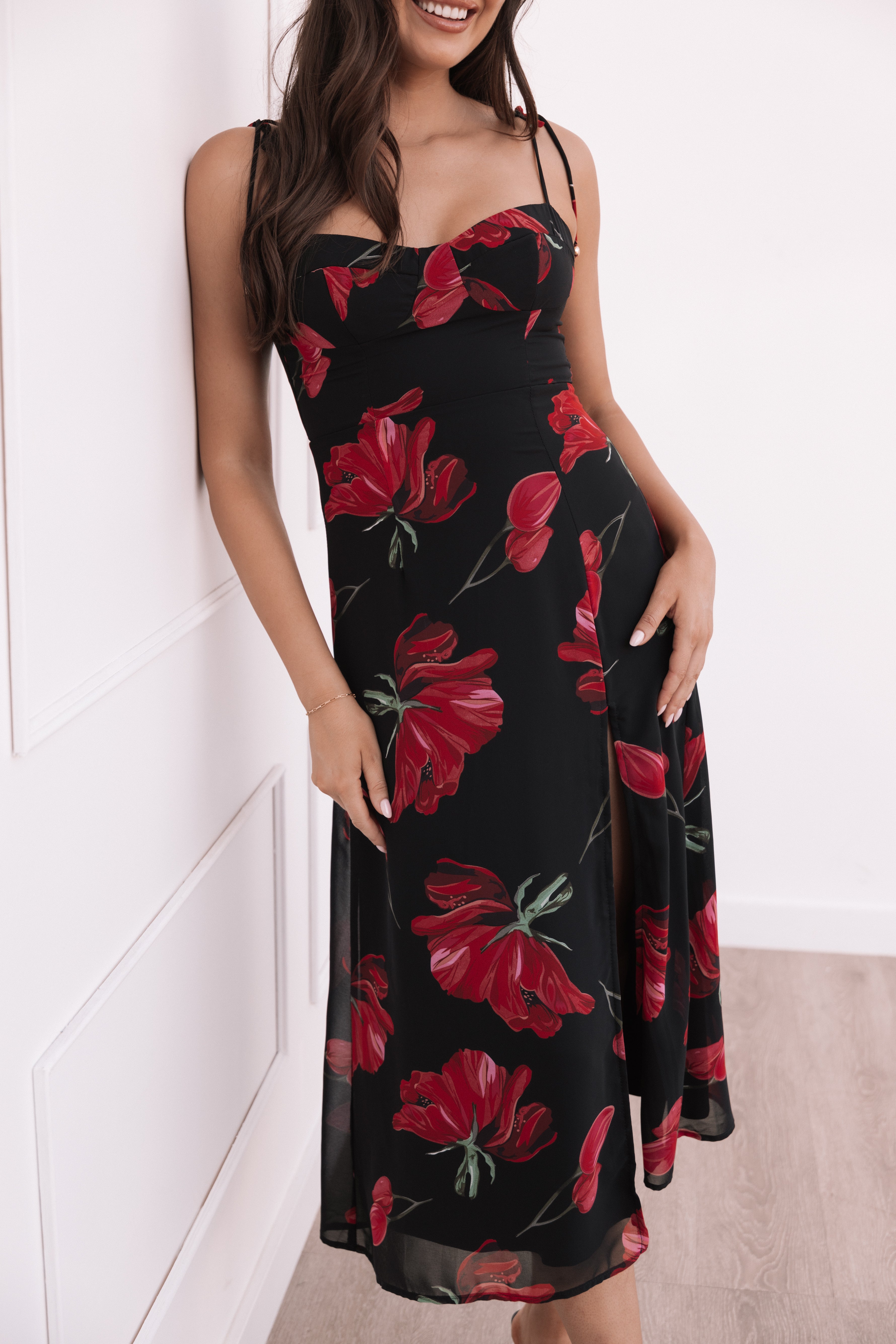 Meg Dress - Black Floral