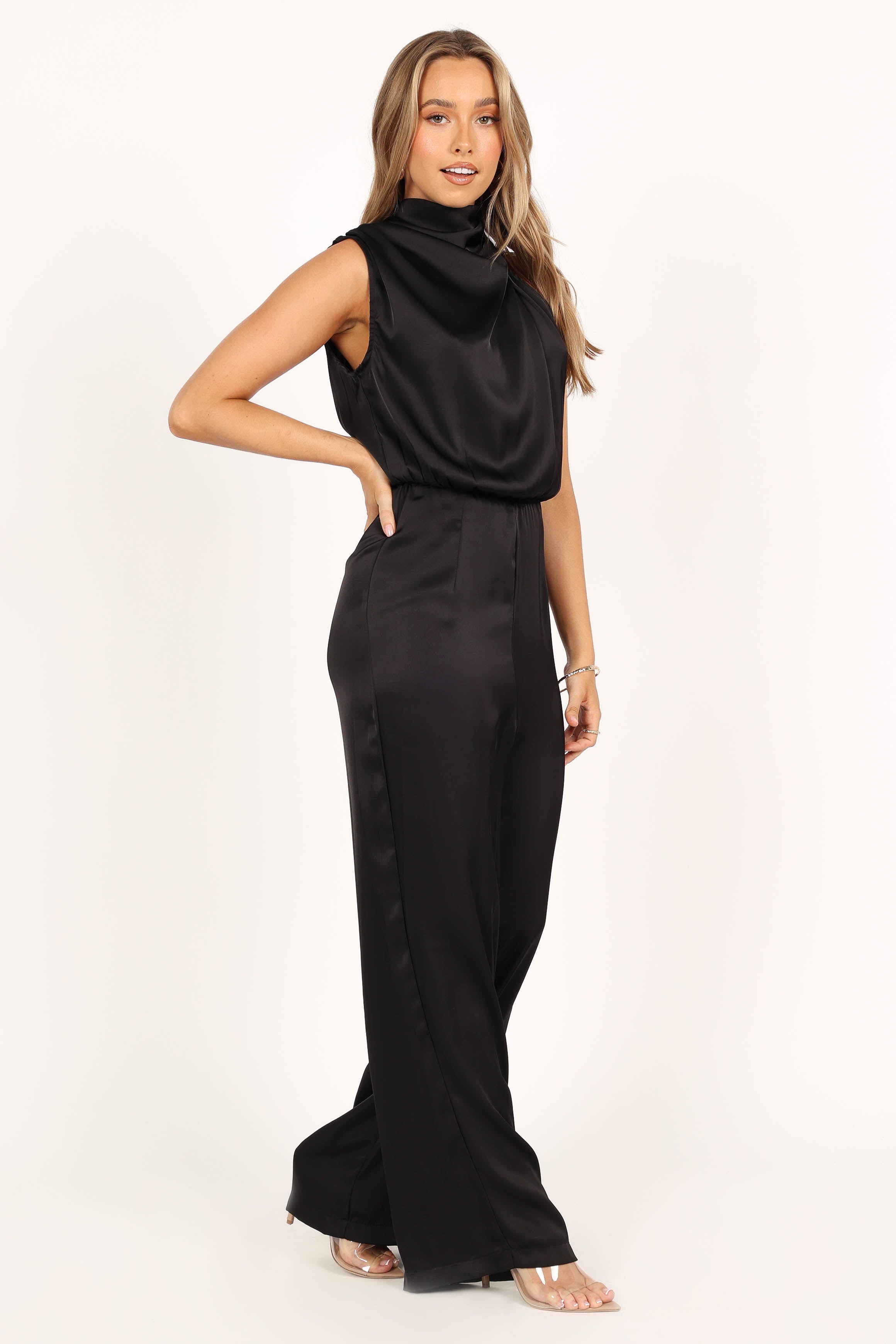 Savannah One Shoulder Jumpsuit - Black