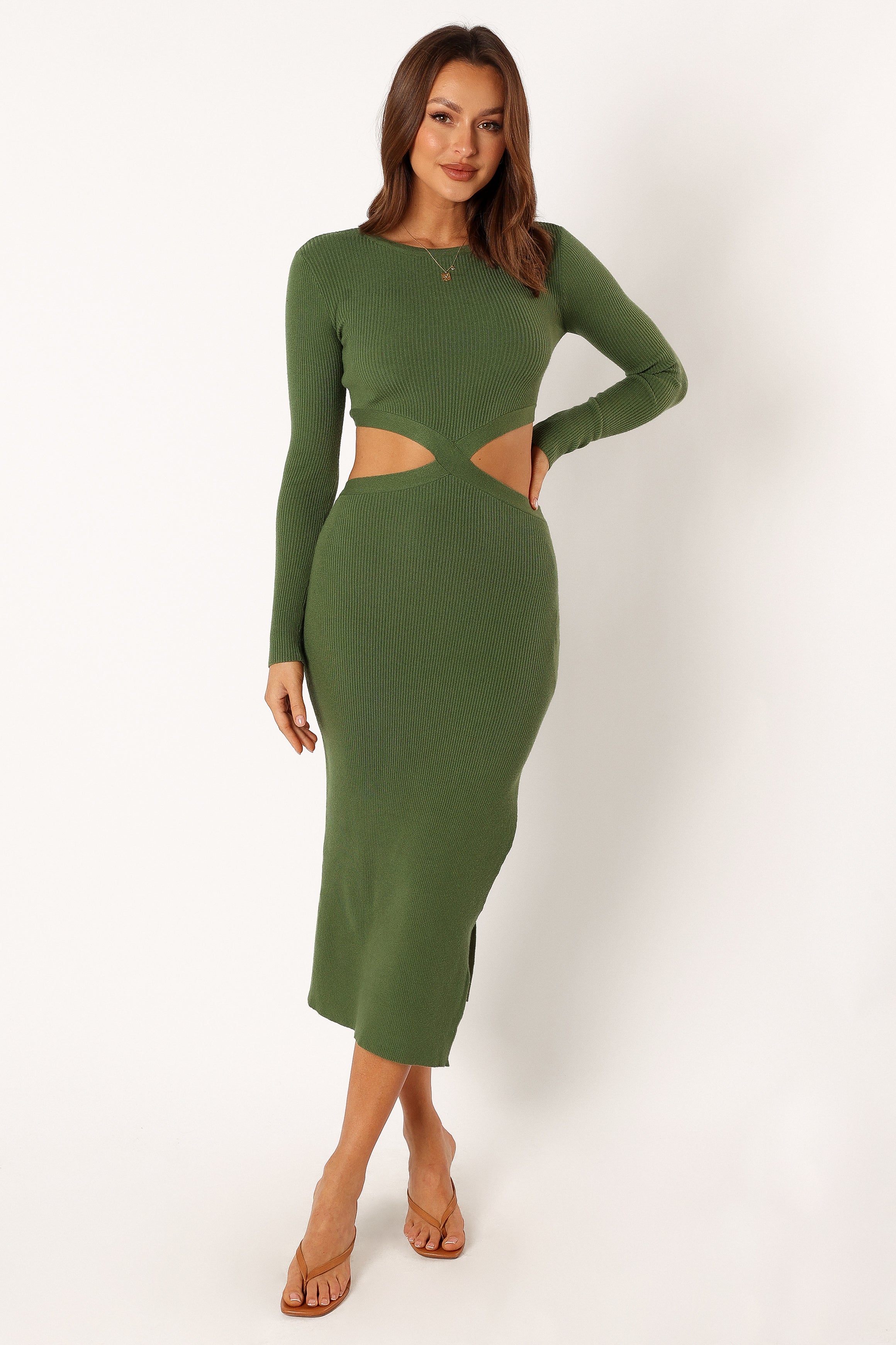 Jonah Long Sleeve Midi Dress - Ibiza Green