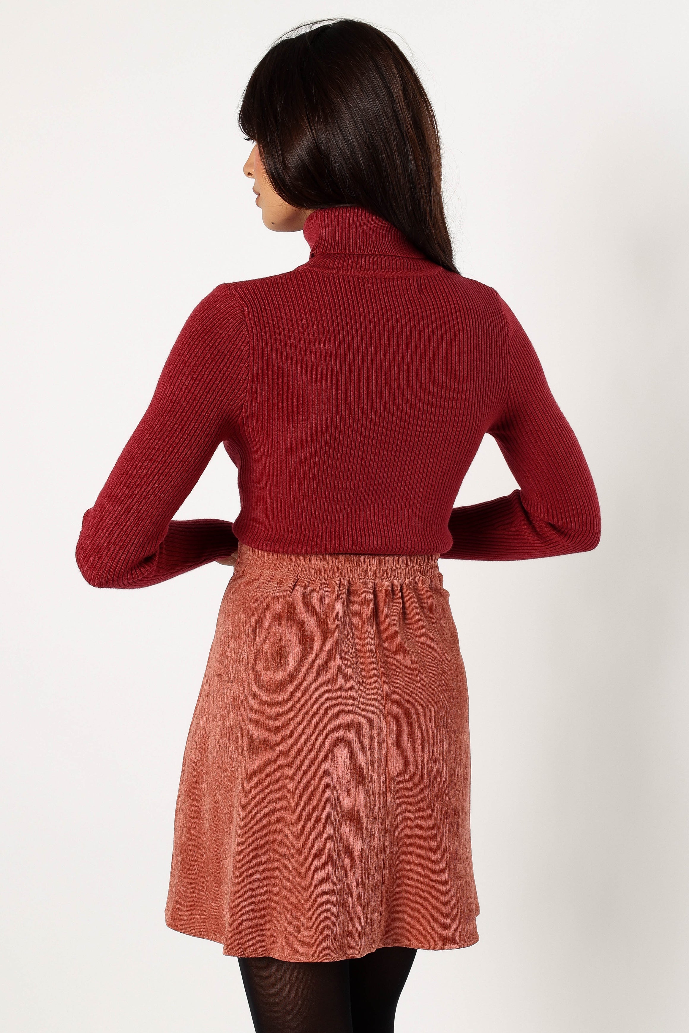 Tammy Cord Skirt - Brick