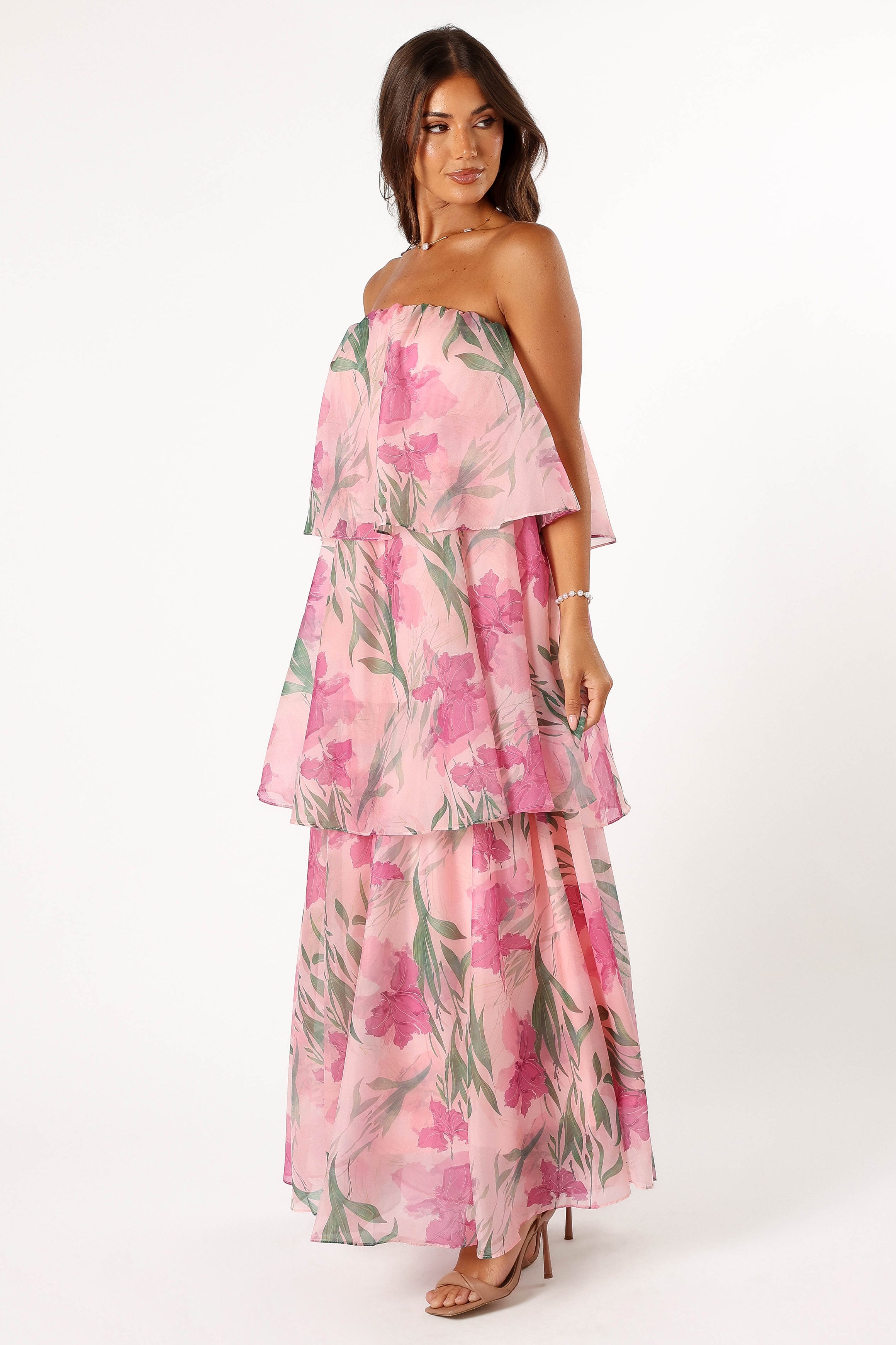 Bloom Strapless Maxi Dress - Pink Floral