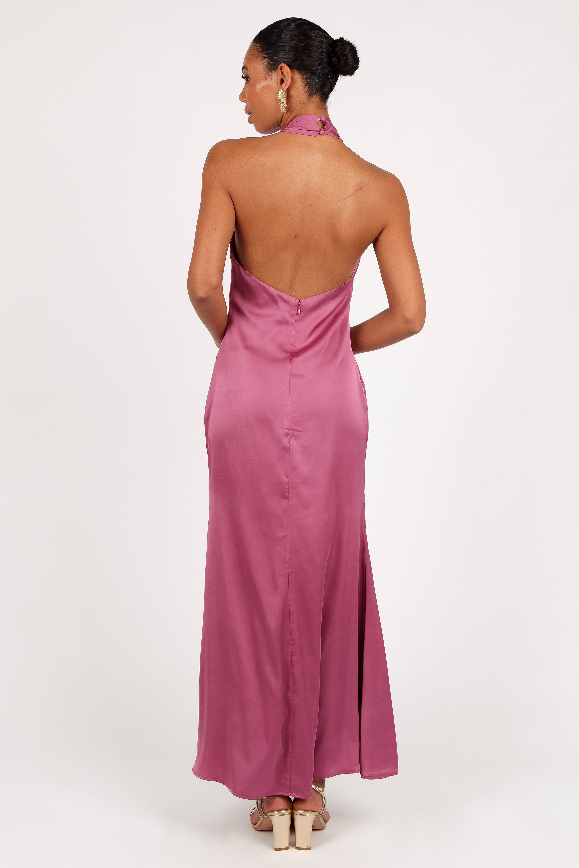 Mila Halterneck Maxi Dress - Dark Rose