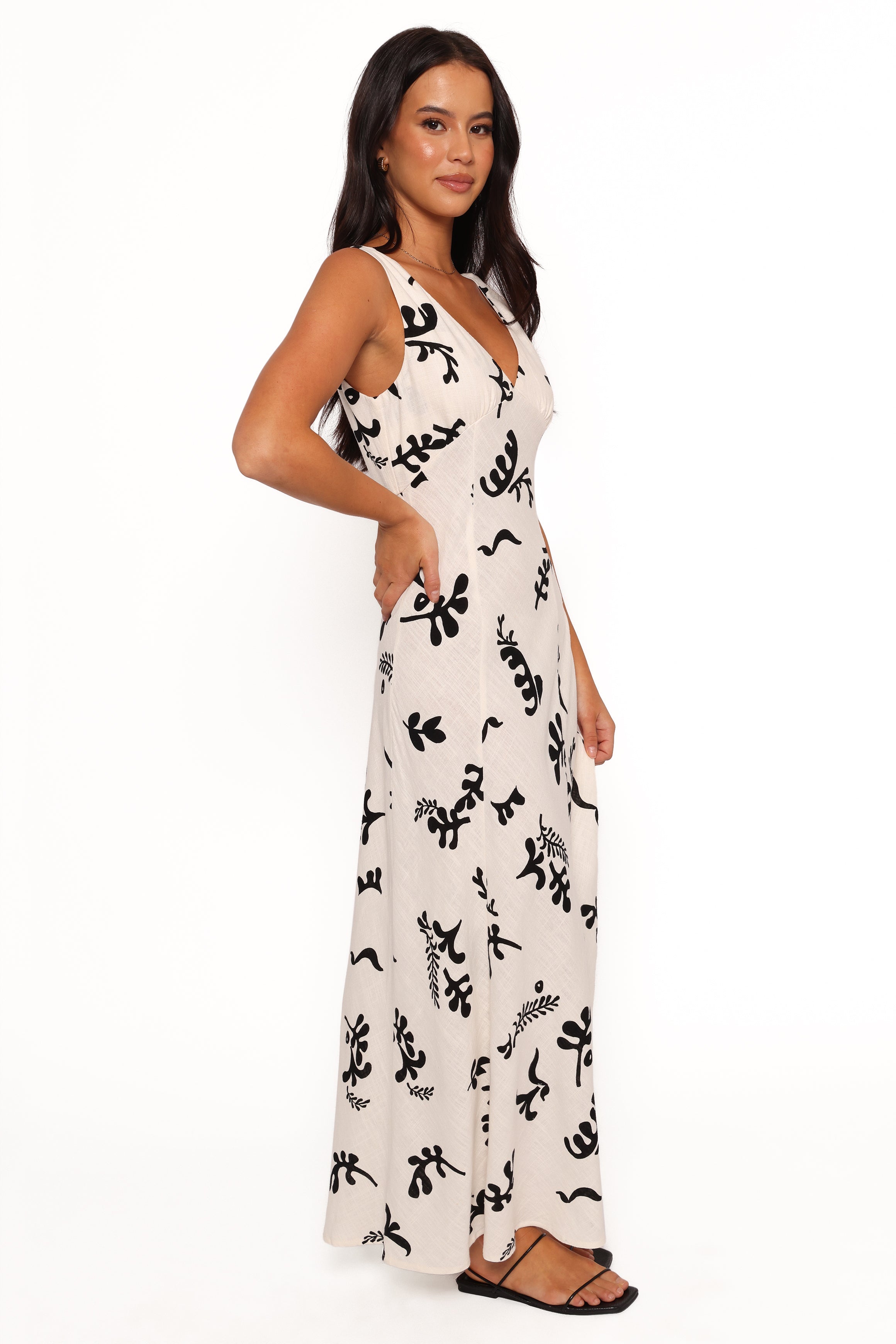 Tulsi Midi Dress - Off White Print