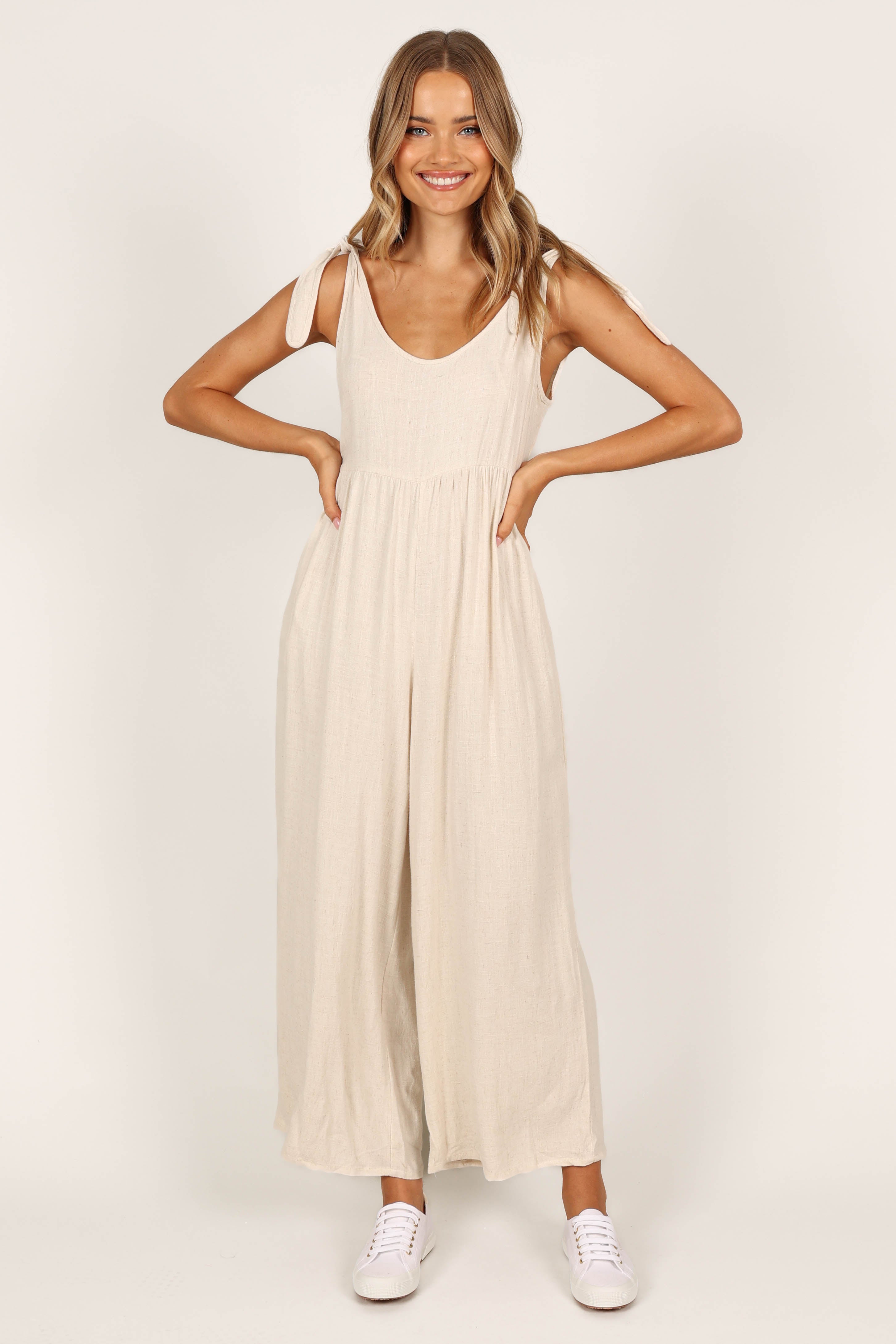 Ayla Linen Jumpsuit - Oatmeal