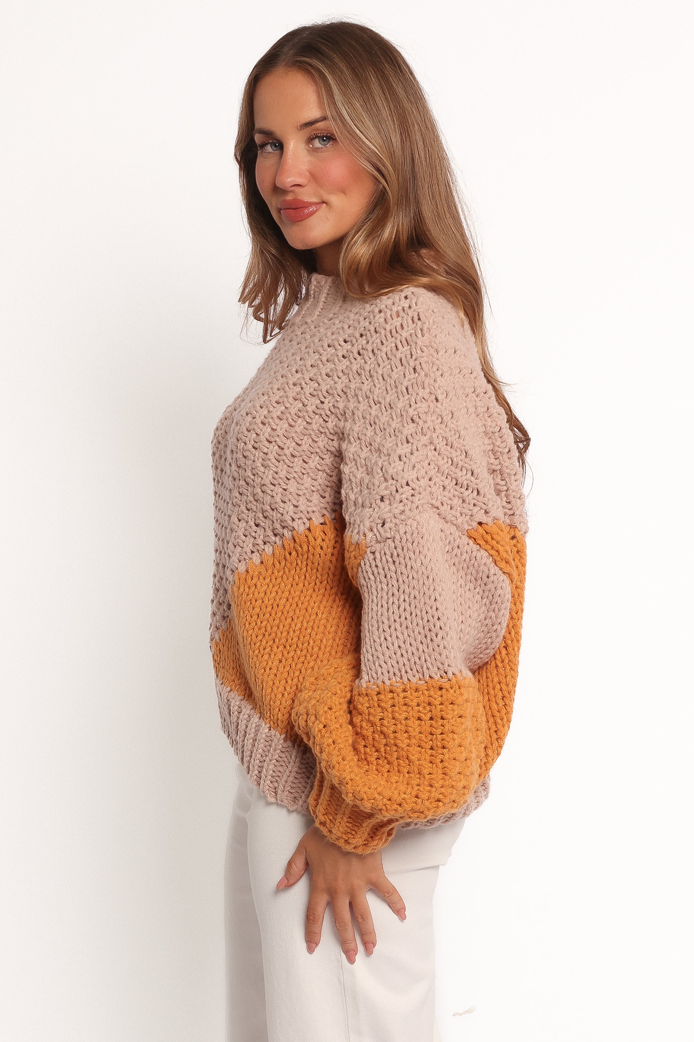 Koda Pattern Knit Sweater - Beige Multi