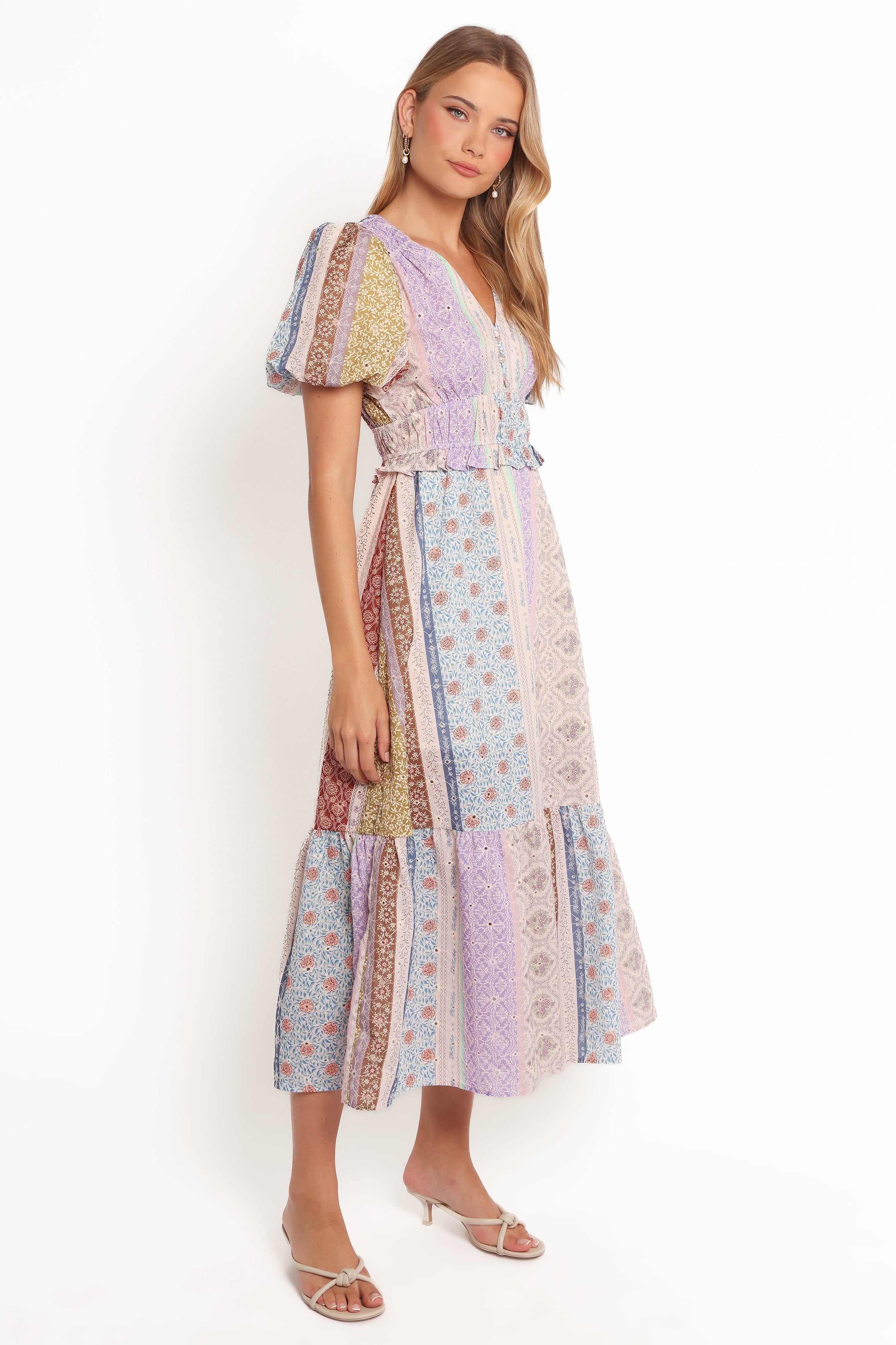 Verona Patchwork Midi Dress - Botanic Multi