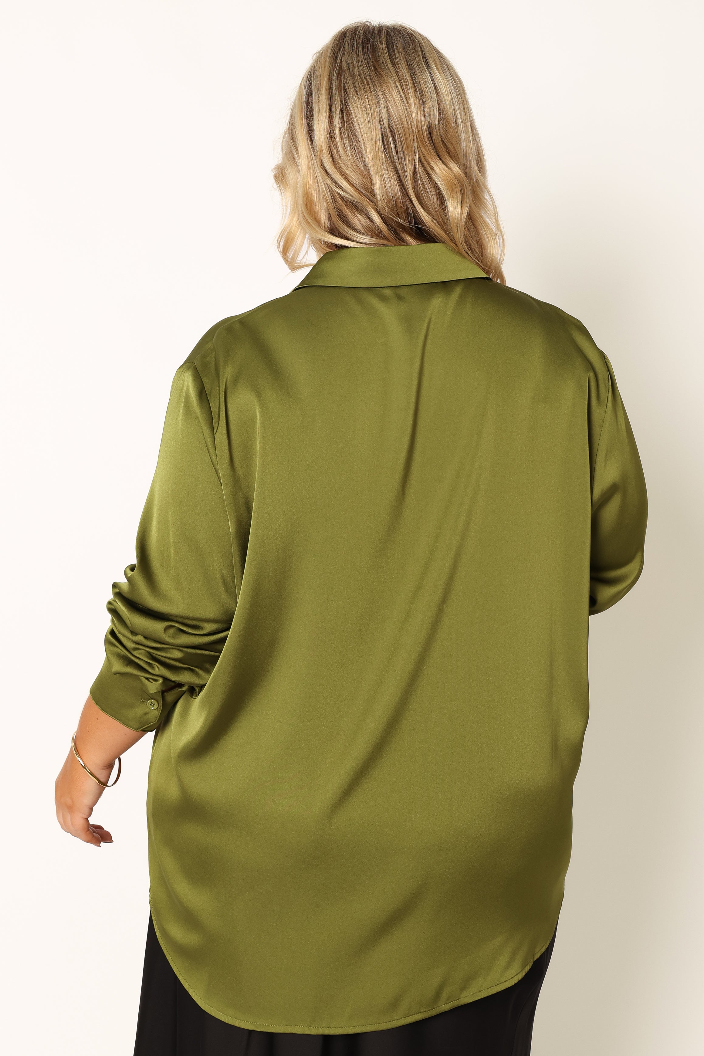 Narissa Satin Shirt - Palm Green