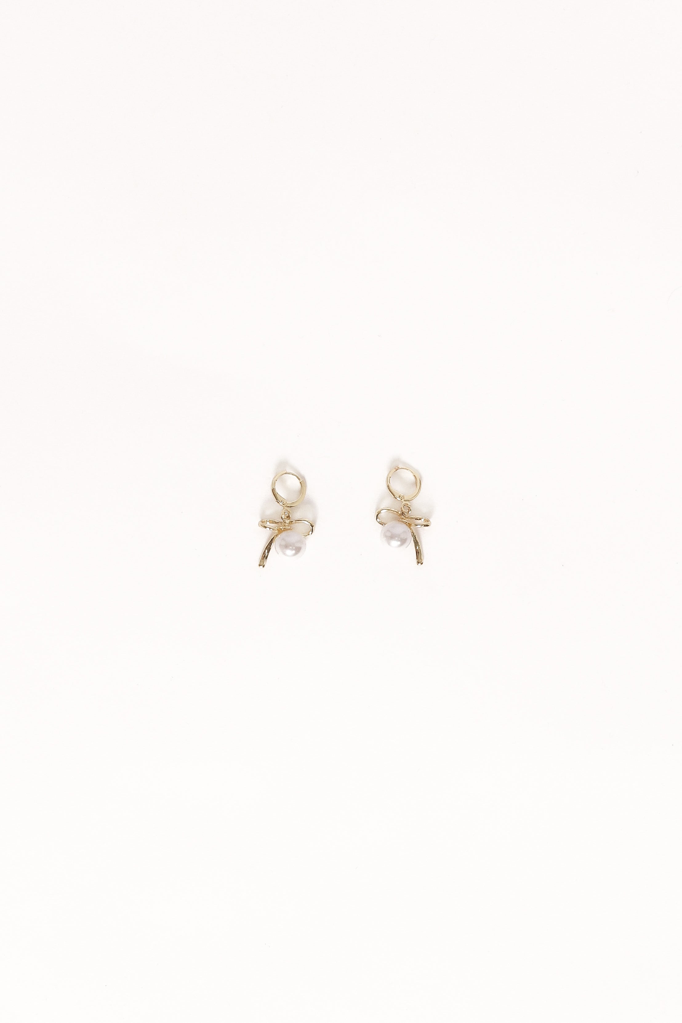 Louisa Bow Earrings - Gold/Pearl