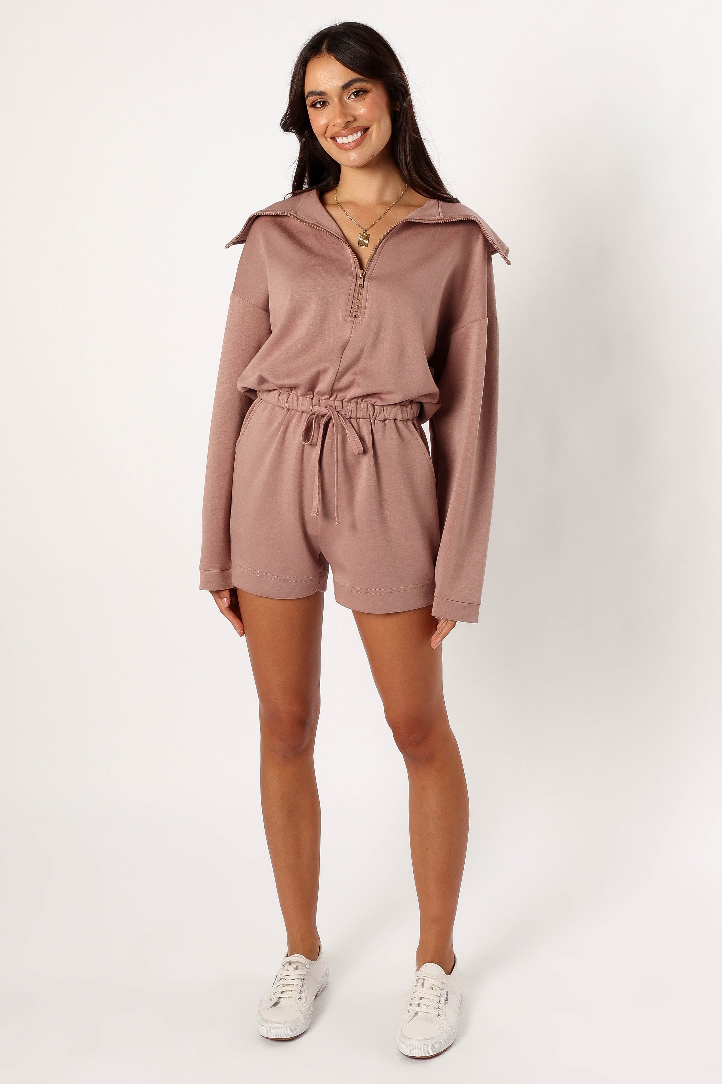 Peri Sweater Romper - Mocha