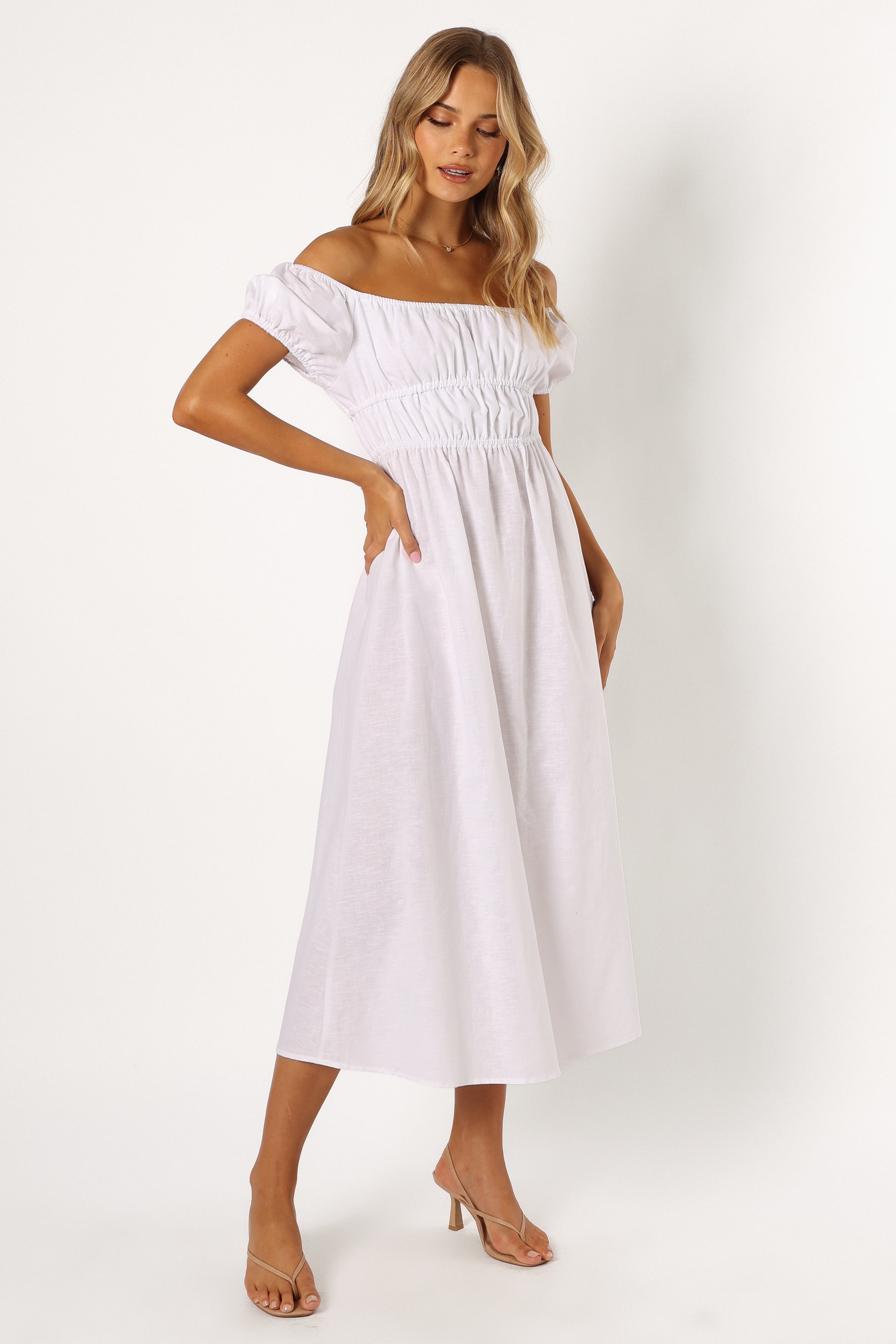 Sofia Off Shoulder Maxi Dress - White