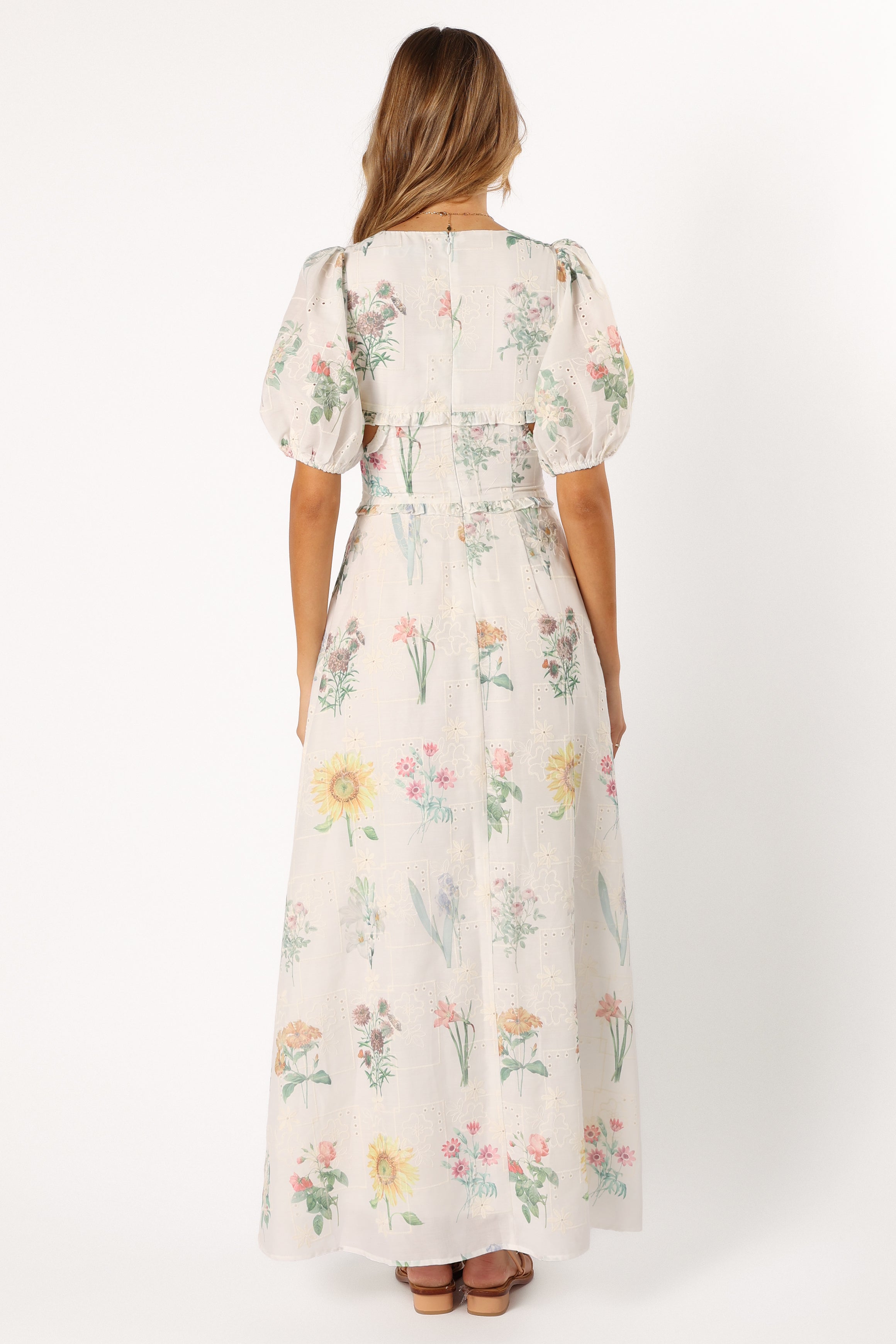 Jemima Puff Shoulder Maxi Dress - Floral