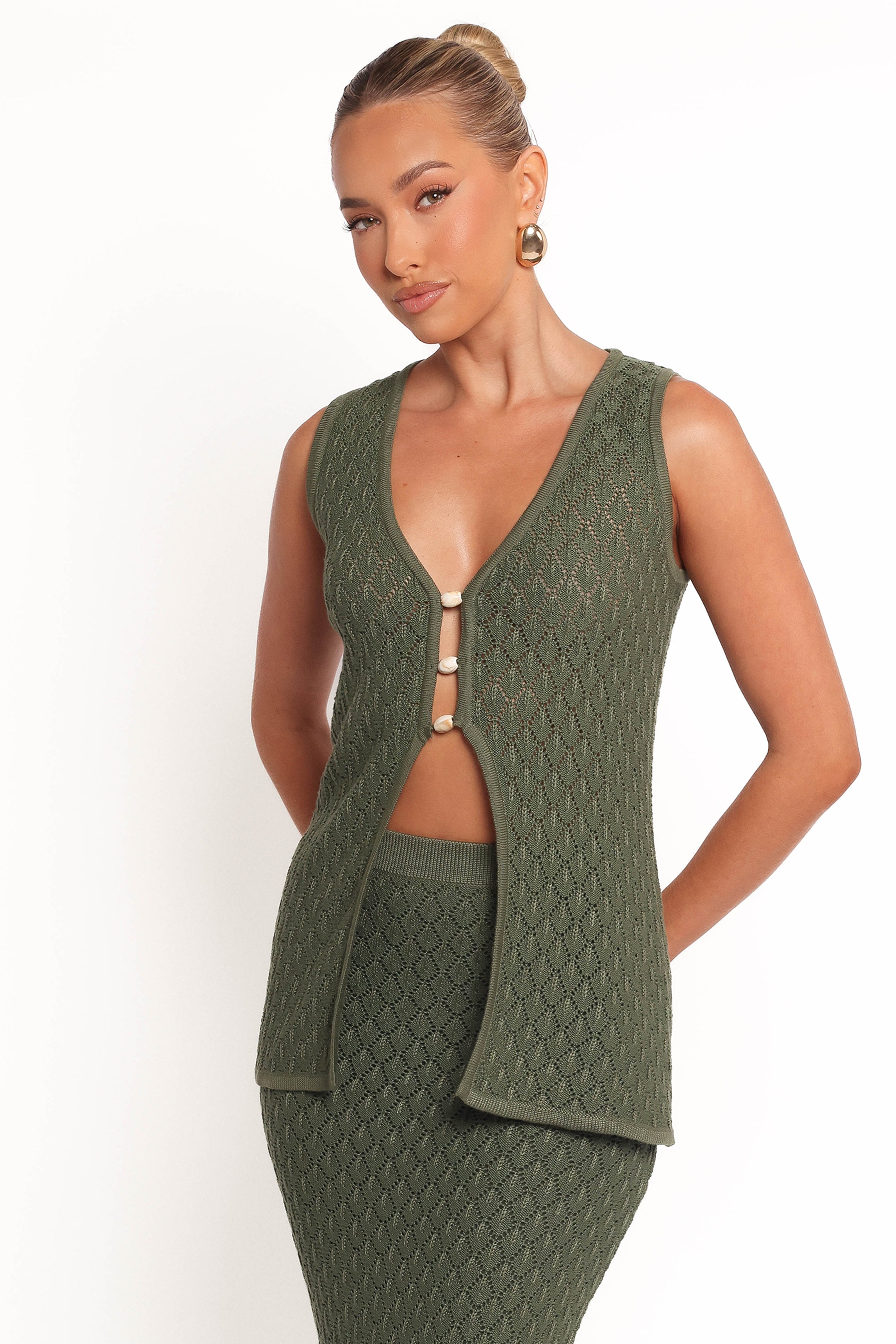 Asplie Knit Top - Olive