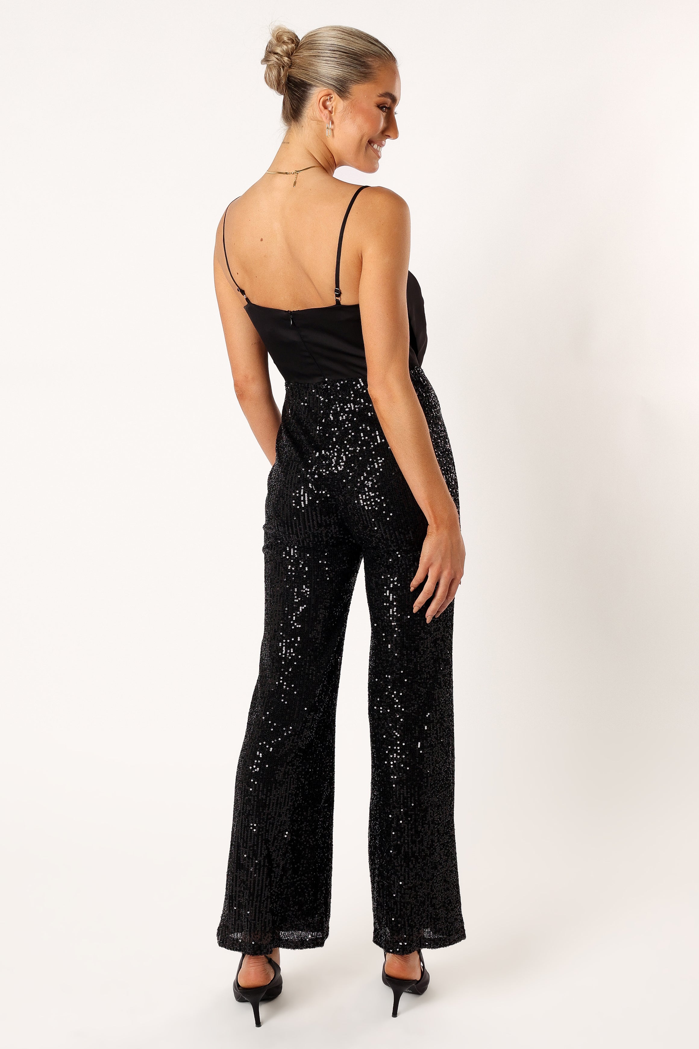 Chiara Sequin Jumpsuit - Black