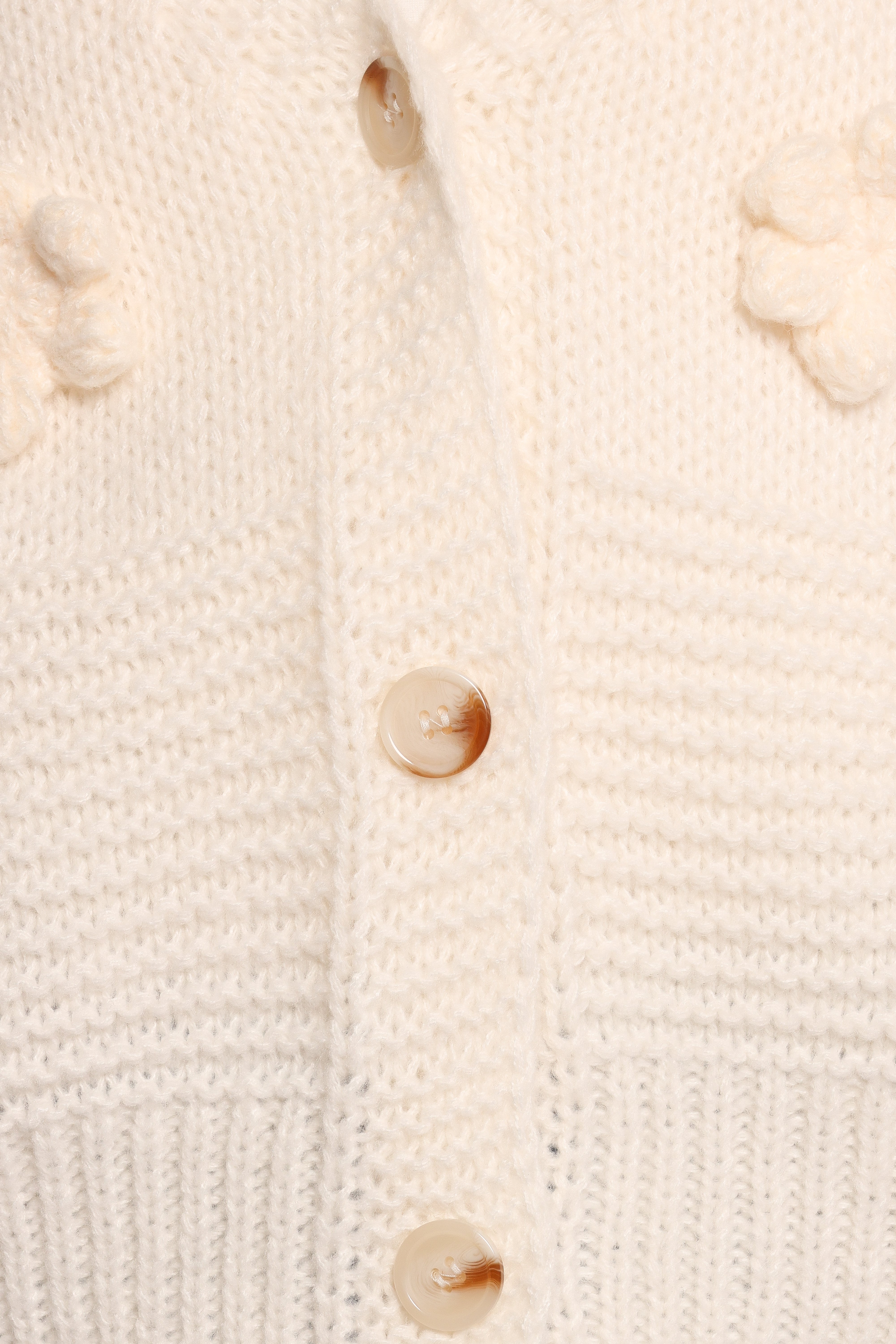 Harlee Flower Cardigan - White