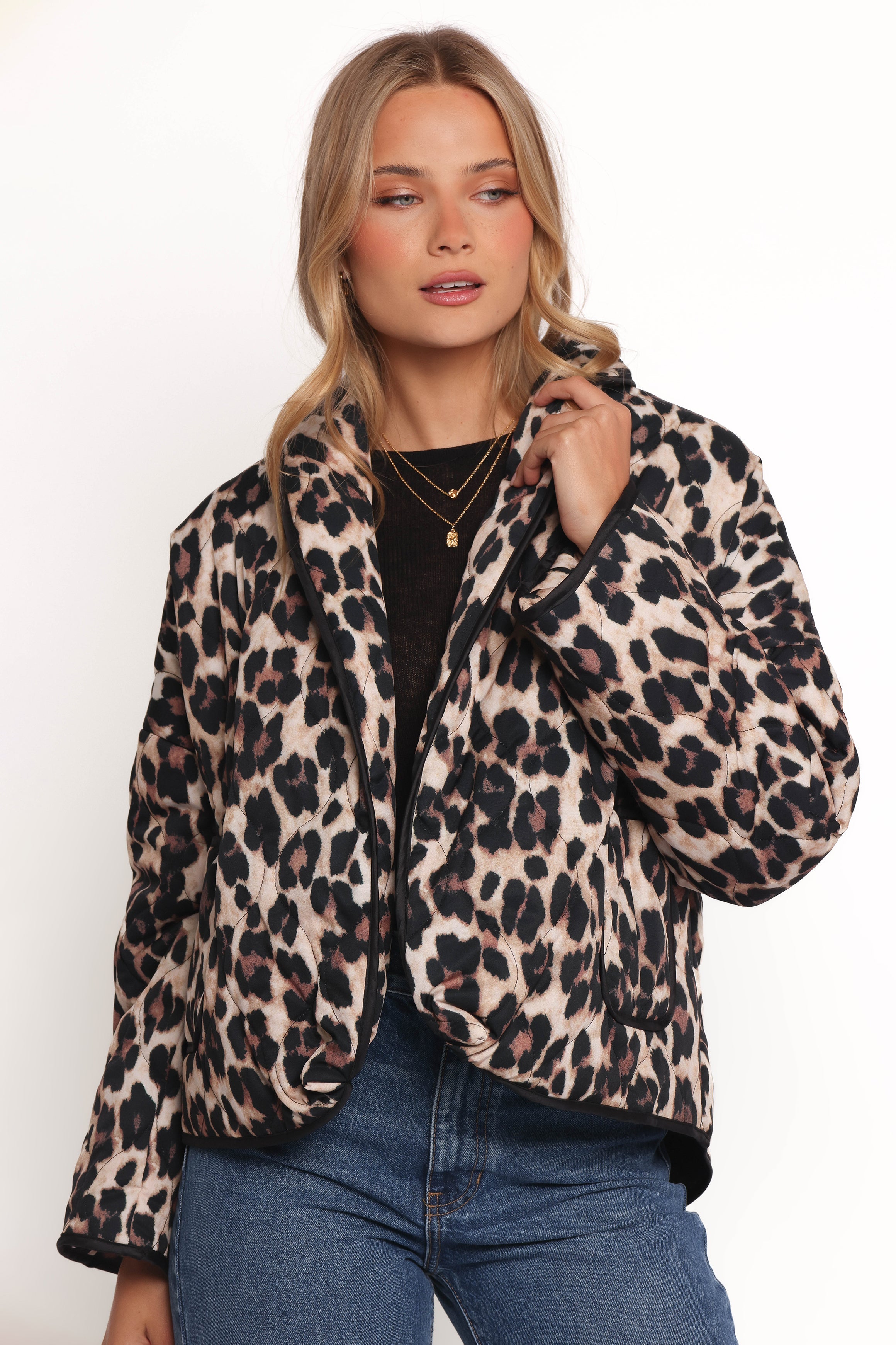 Marcos Leopard Print Quilted Jacket - Leopard