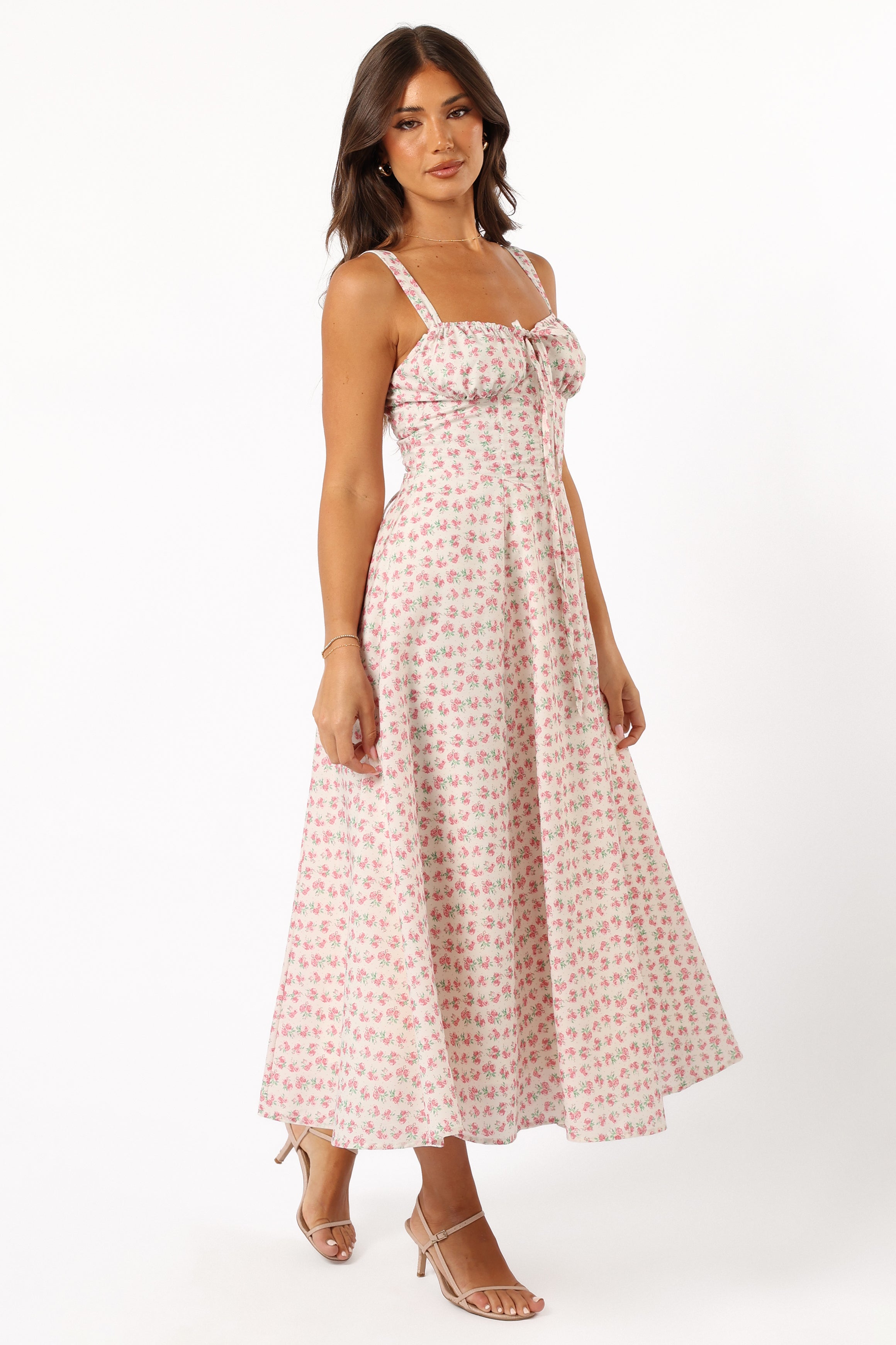 Elodie Midi Dress - Pink Floral