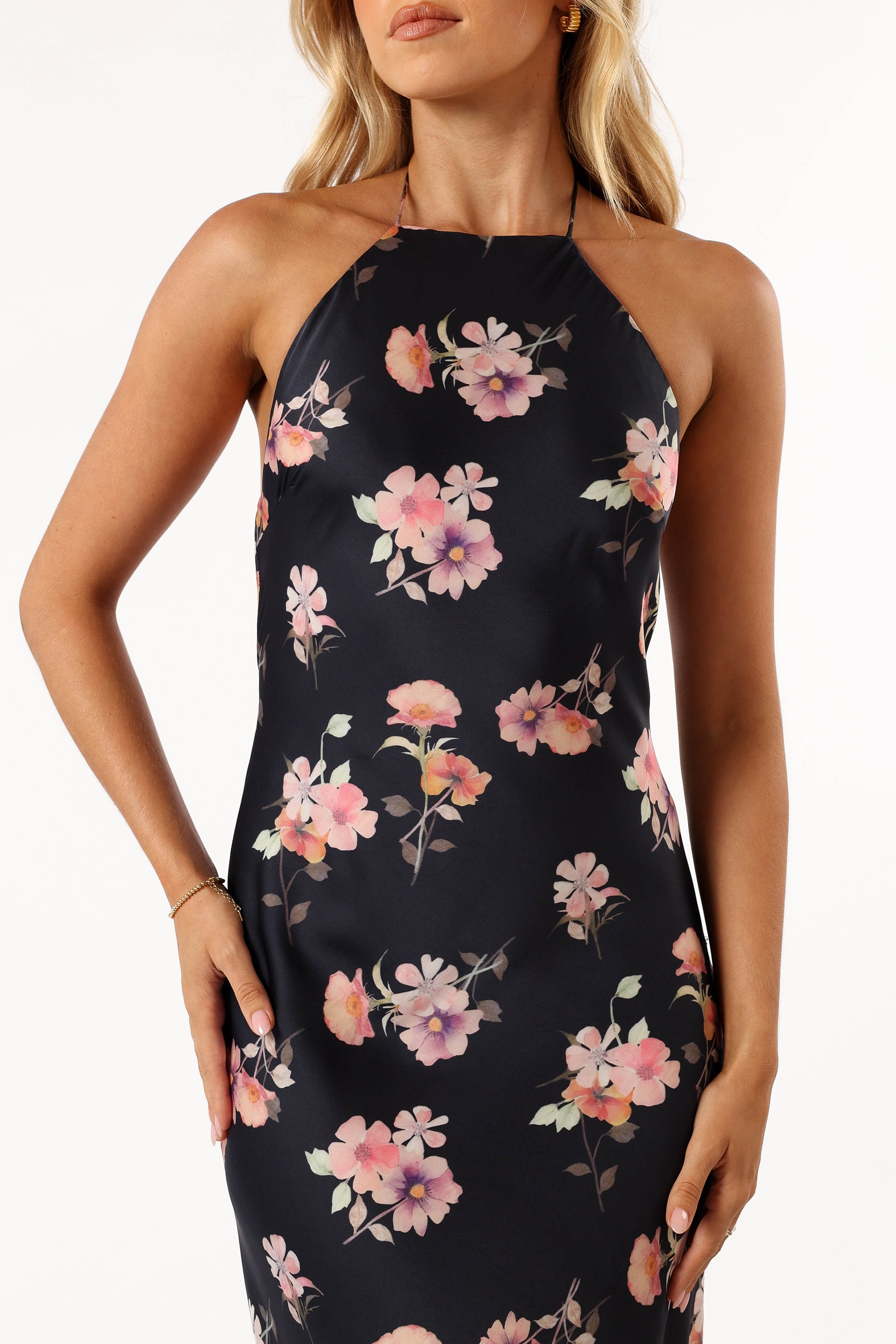 Hadley Halterneck Maxi Dress - Black Floral